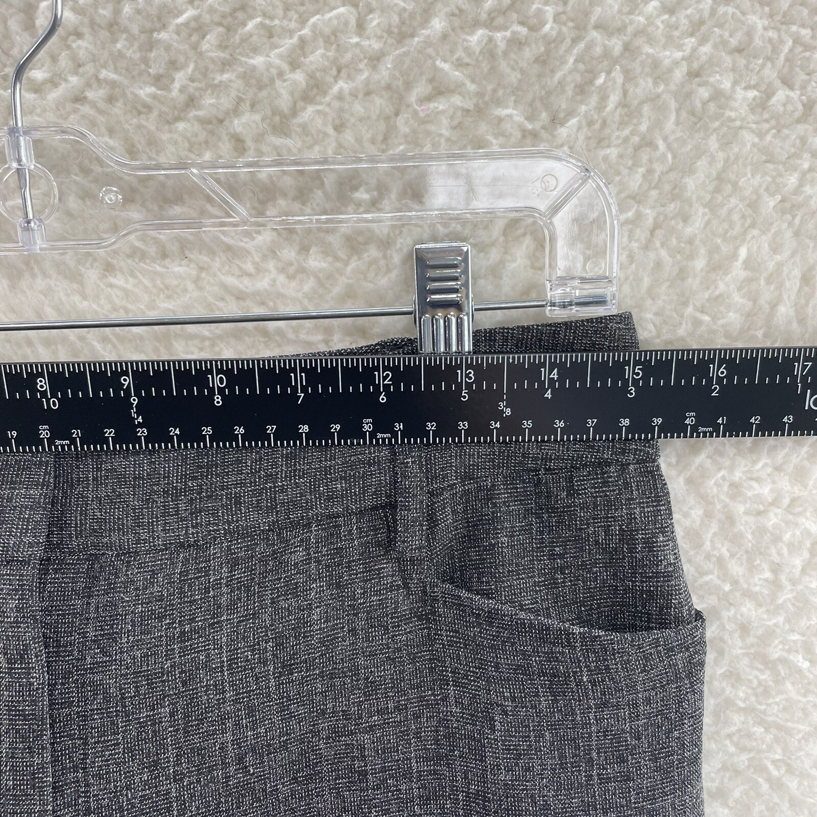 Y2K Vintage Dress Pants Trousers Slacks 8 10 28 29 Grey Bootcut Flare Mid Rise