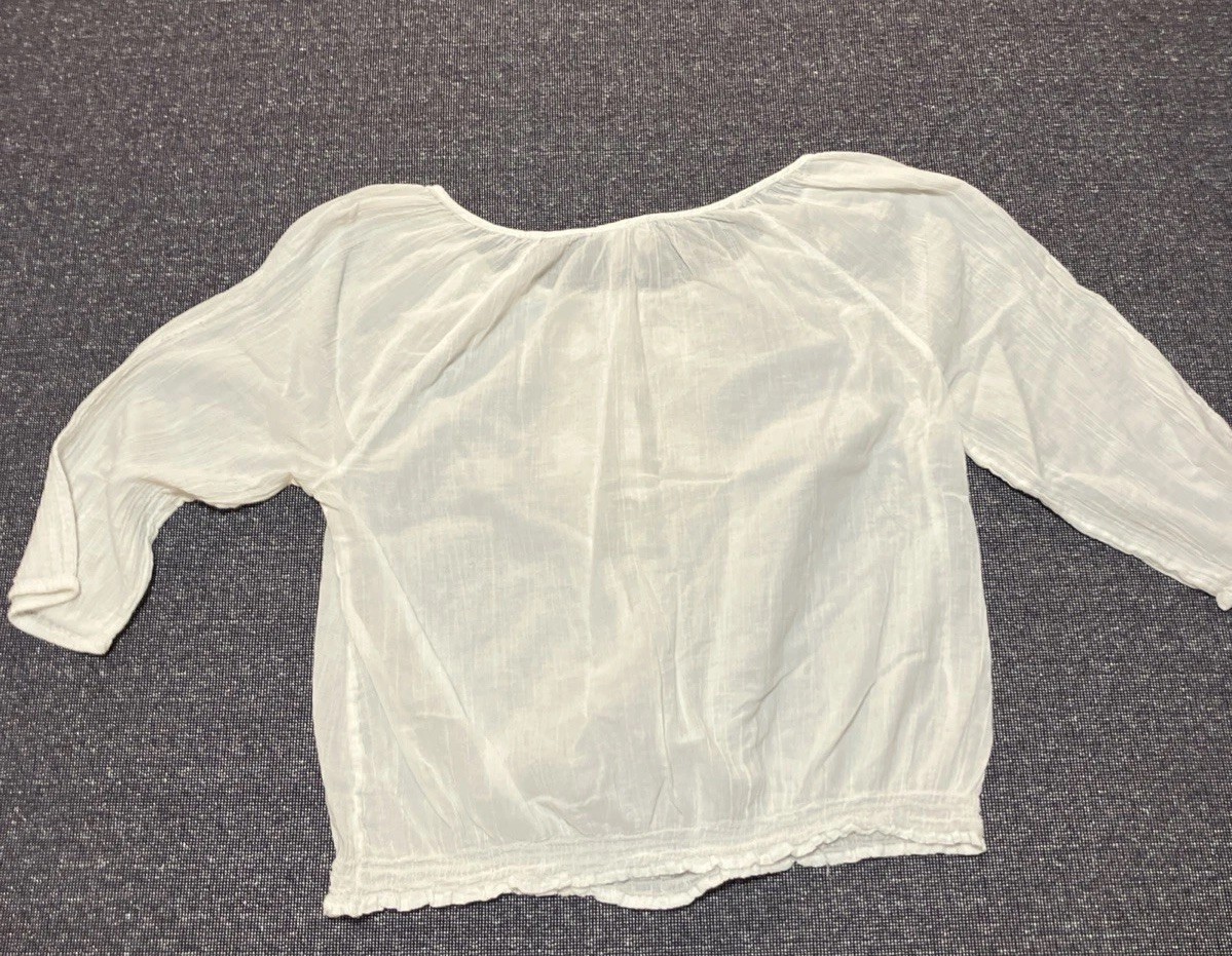 Mudd Y2K Women’s 3/4 Sleeve Shirt Size L White Button Front 100% Cotton Vintage