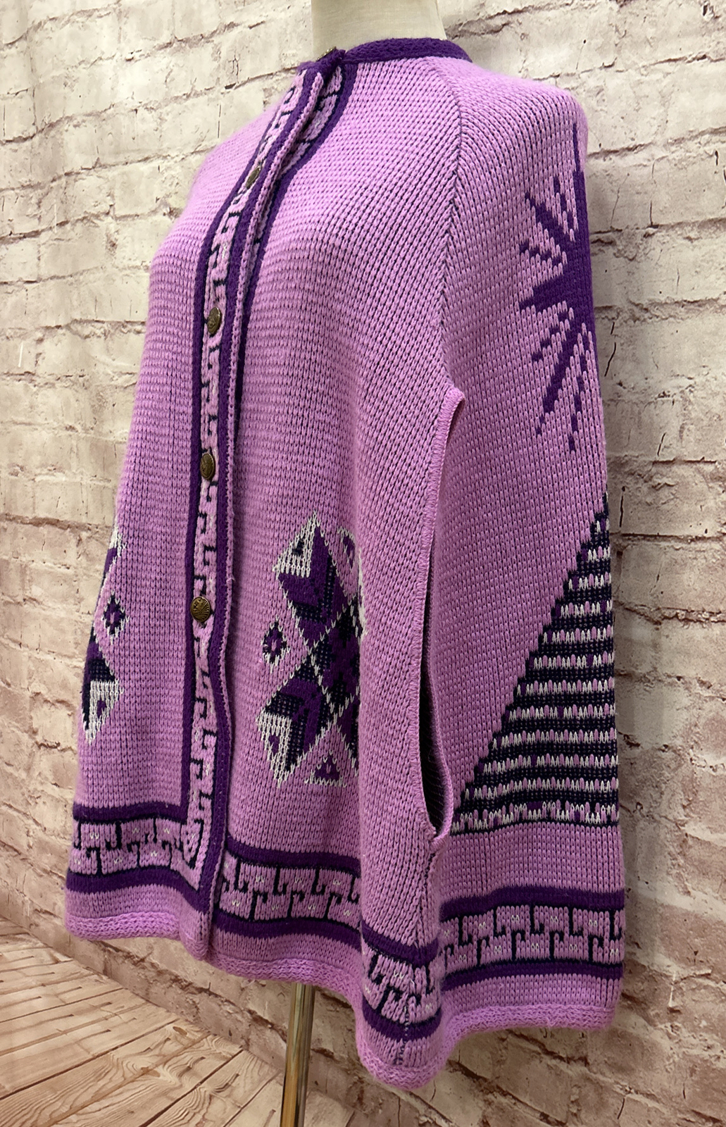 montgomery ward vintage cape Purple Southwest Acrylic Arm Slits OS