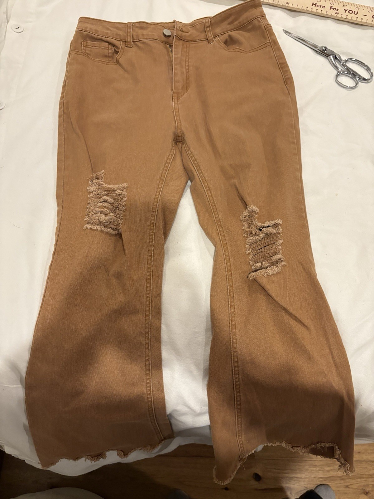 Vtg Bono Size Large Ib1050-01 97% Cotton 3% Spandex Flair Leg Brown Color Jean