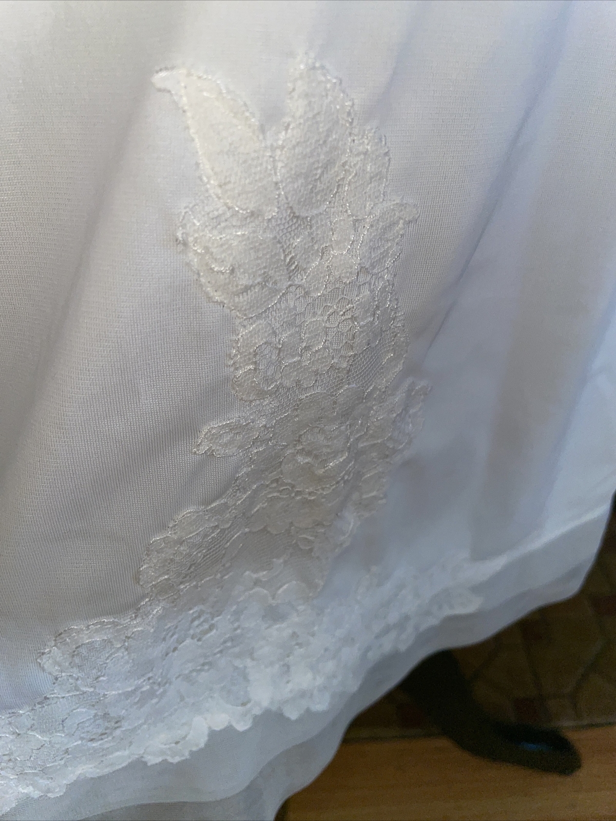 VINTAGE VAN RATE IVORY SLIP WITH LACE AND CHIFFON SIZE 32 PINUP GIRL!