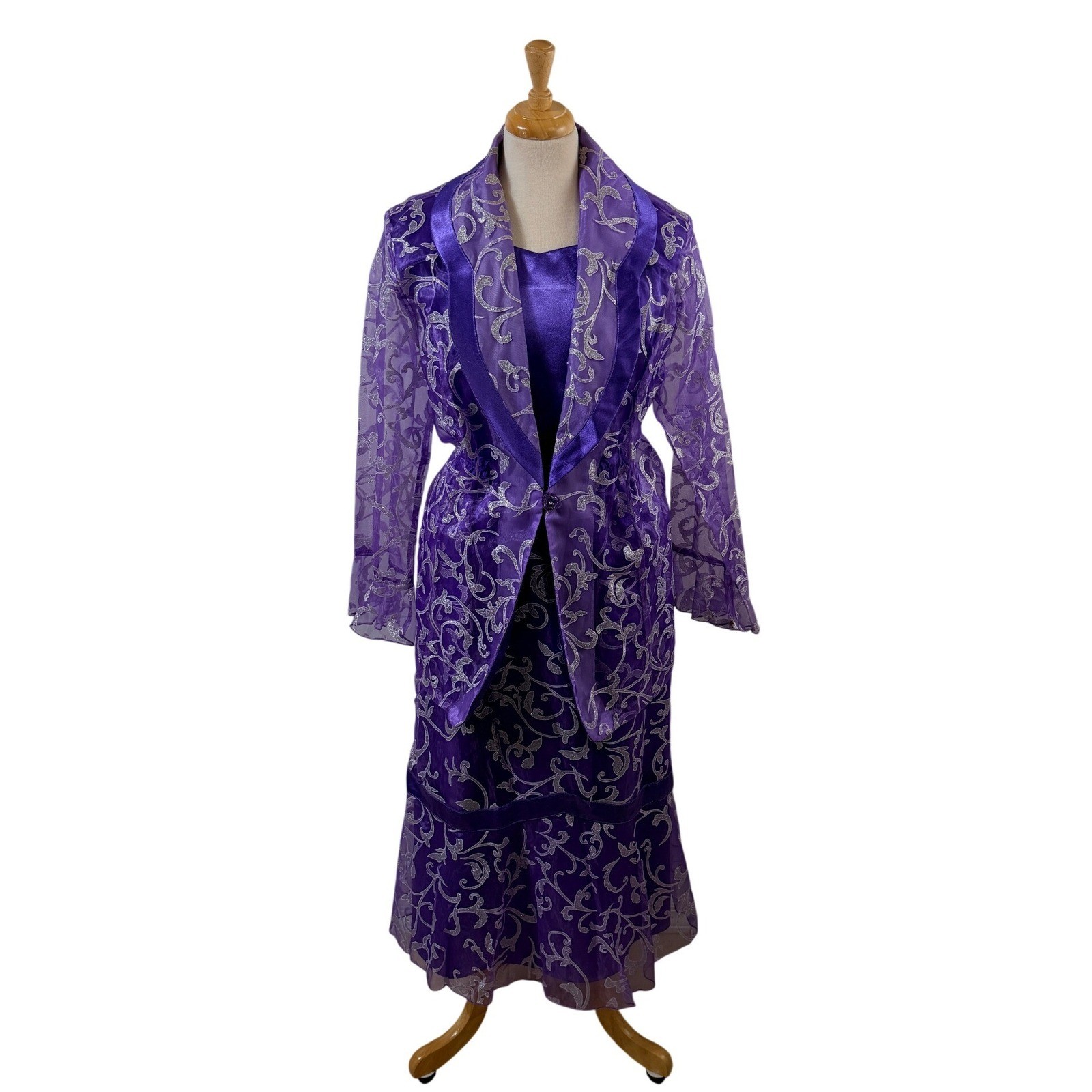 3K Fashion Dress Set Sz 1XL 3-Pc Glitter Scroll Mother of the Bride Suit Formal