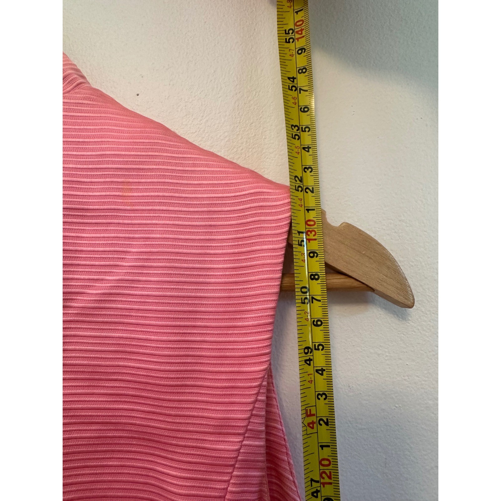 Vintage 70s Pink Ribbed Mock Neck Rhinestone Button Column Gown