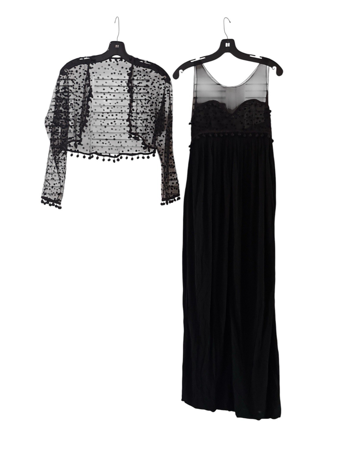 Vintage GEOFFREY BEENE MatteJersey and Silk Dress With Velvet Dot Cardigan