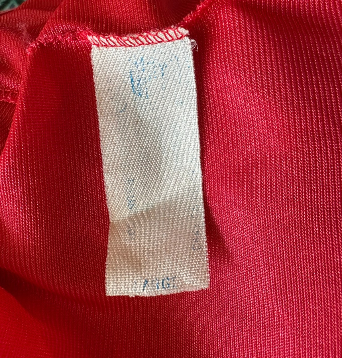Vintage Red Nylon Slip Size Large Double Slit Lace 25″ Long