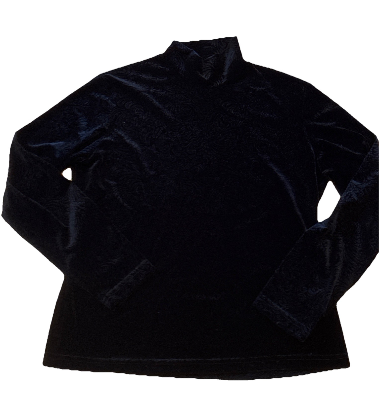 Vintage 1990s Pendleton black velvet pullover mock turtleneck large