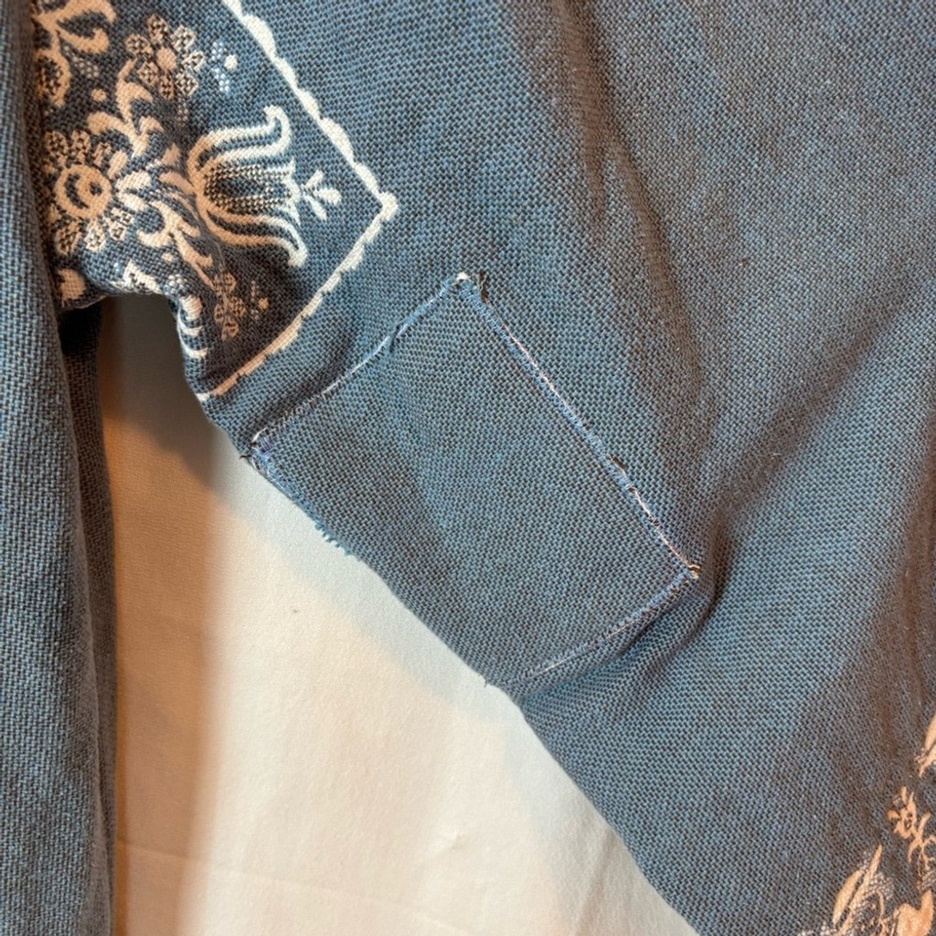 Vintage Reversible Long Cotton Jacket Created With Woven Folk Imagery