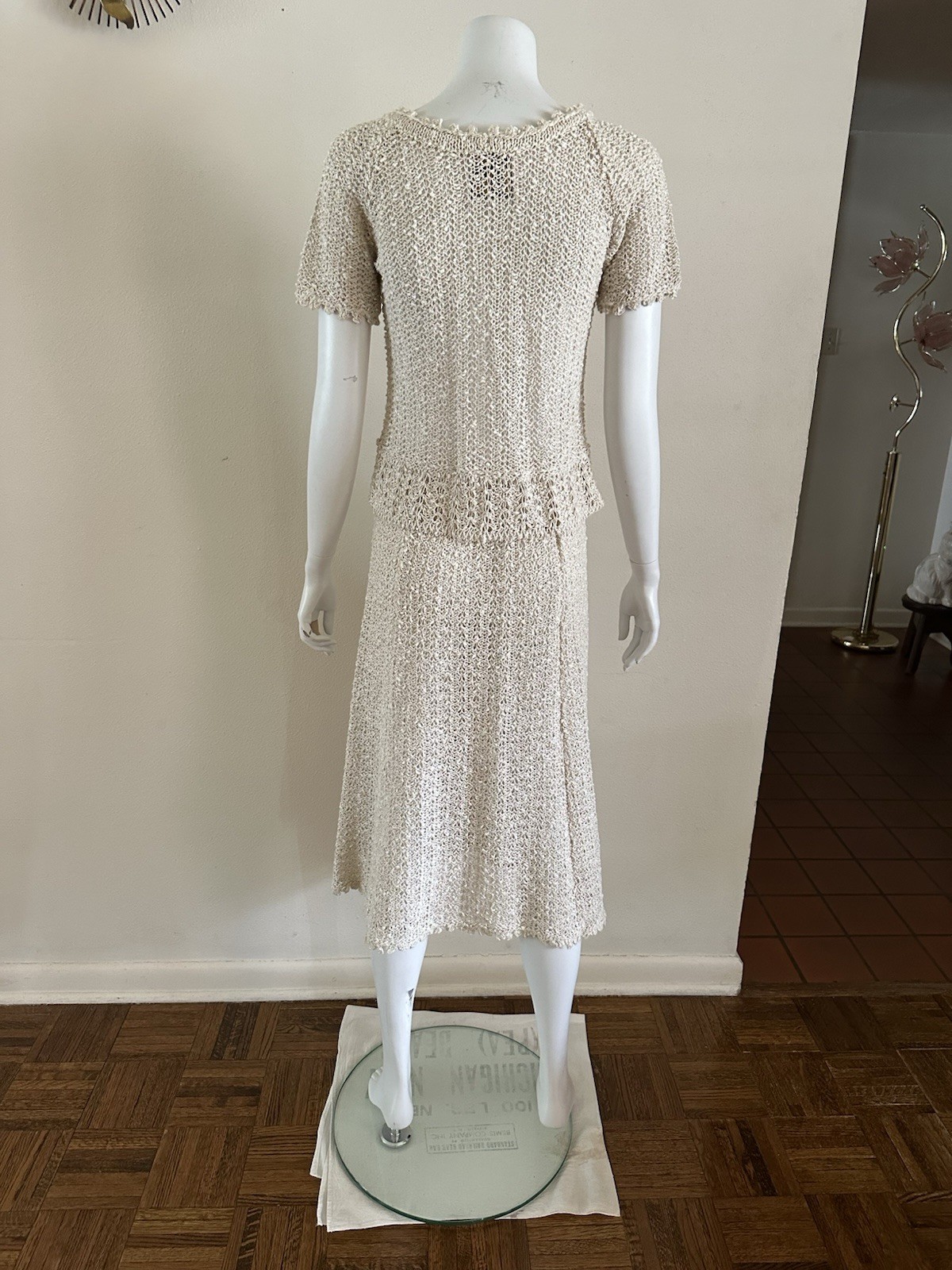 1970s A Pallas Original Hand Loomed Irish Linen Knit [Dress/Skirt/Set] Boho VTG