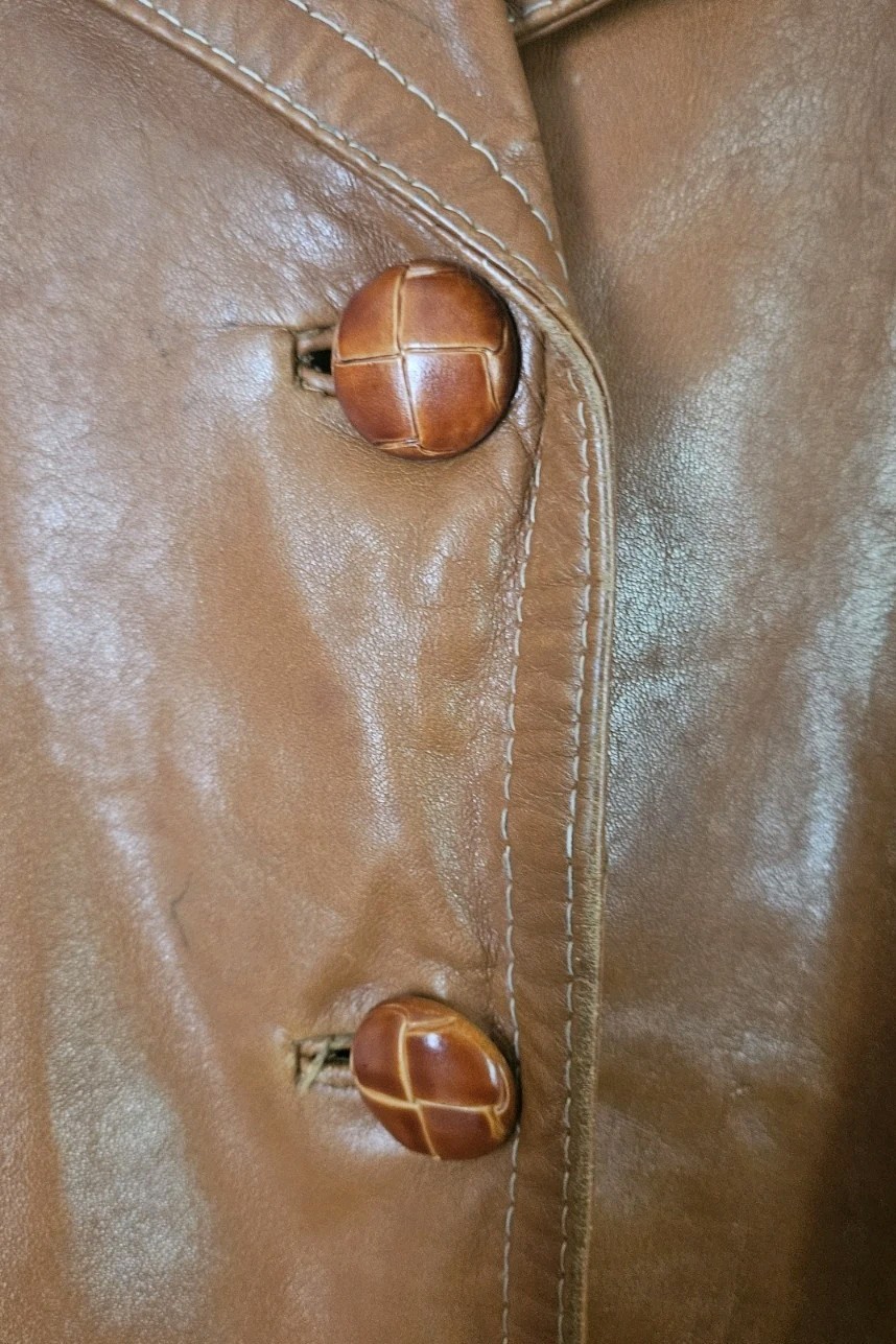 VTG Montgomery Ward The Tannery Women’s Leather Trench Coat Size 9/10
