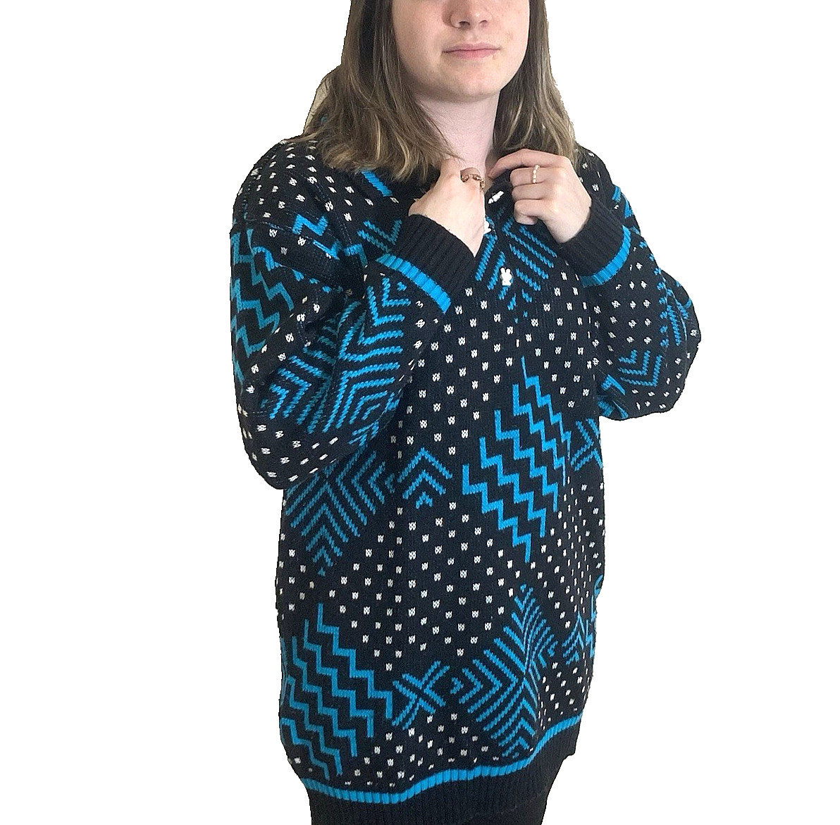 Vintage, 1980’s Women’s Oversize Knit Sweater w/Padded Shoulders, Size M