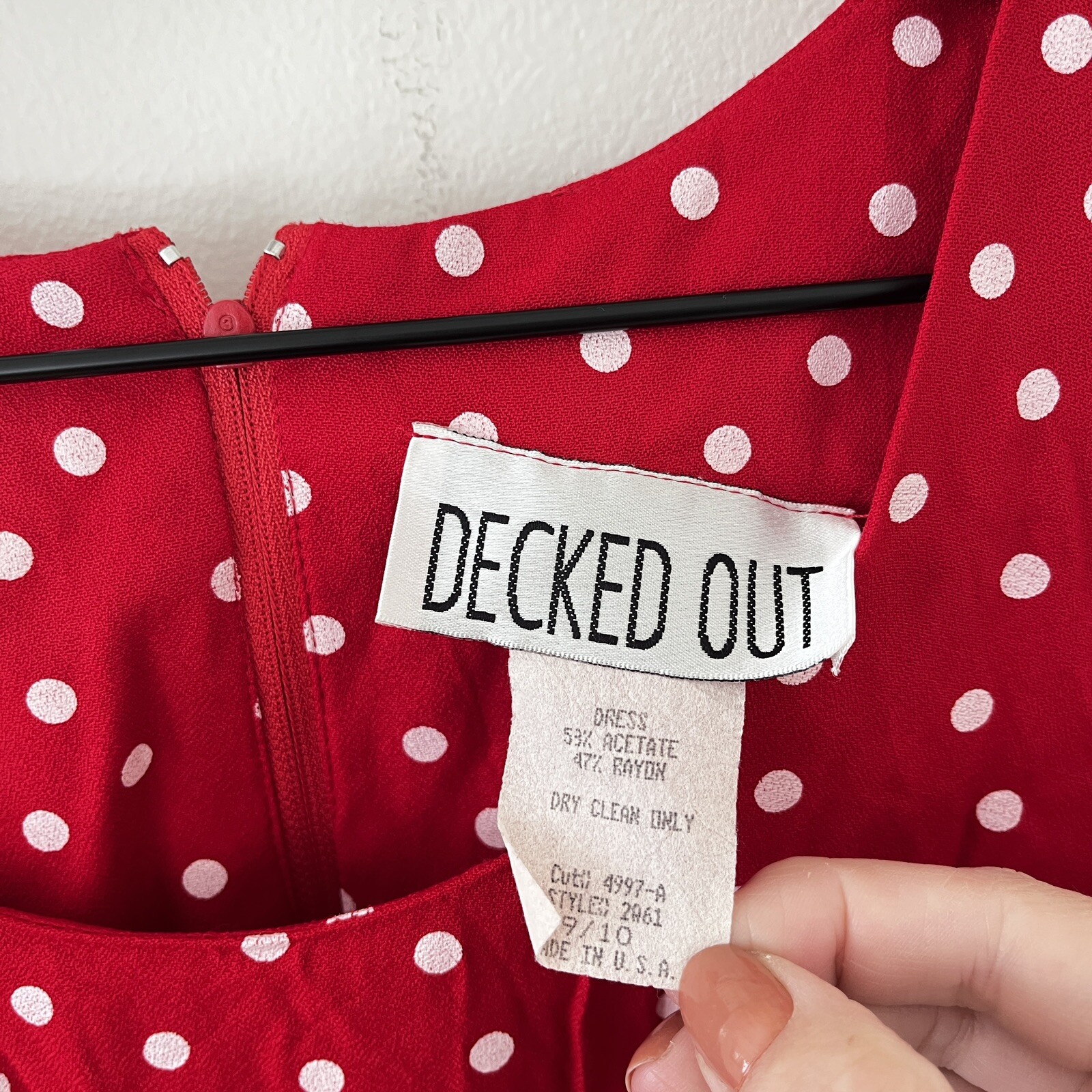 Vintage Decked Out Red Polka Dot Dress – XS Pit To Pit 16″