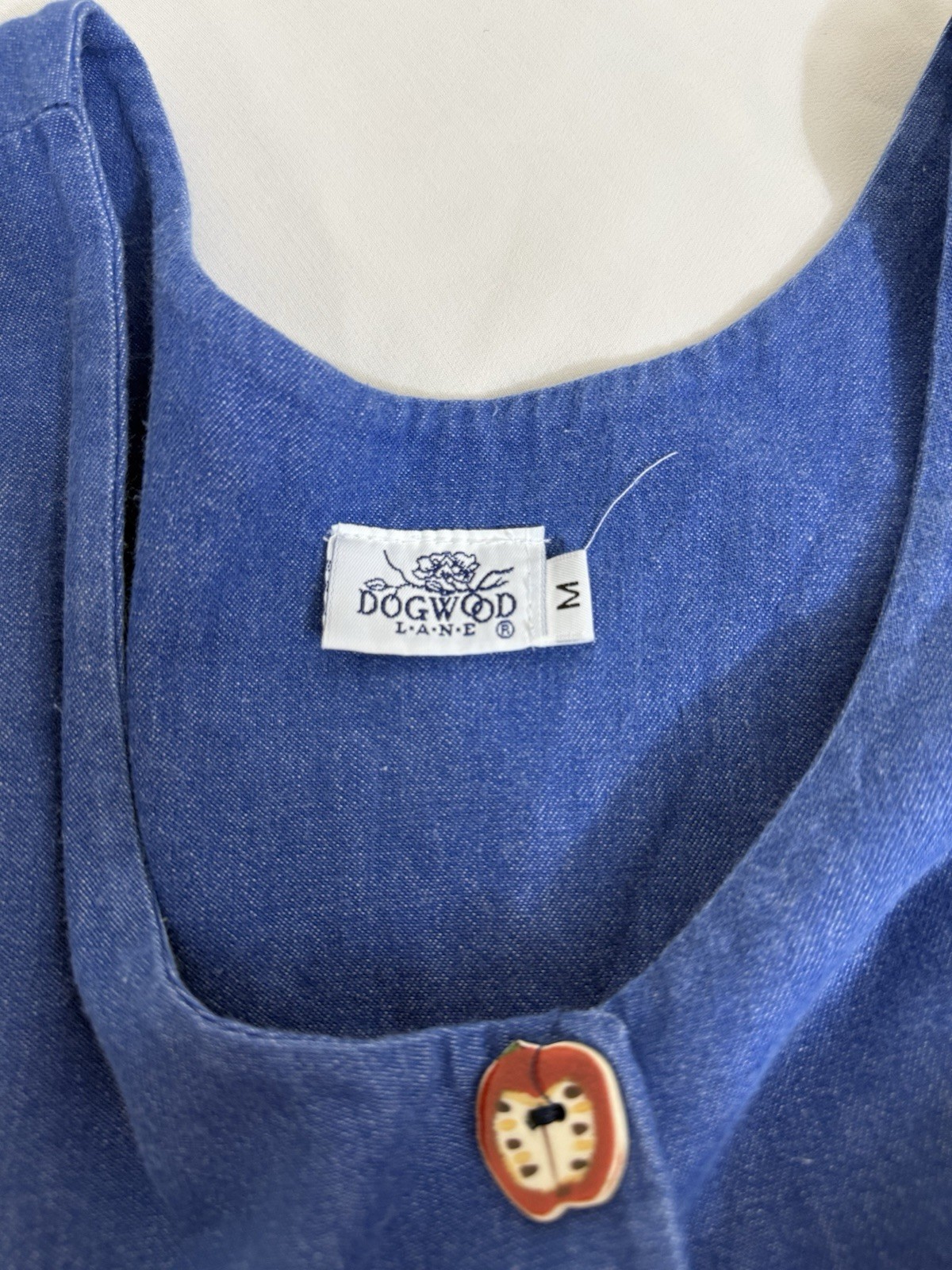 Vintage Dogwood lane Denim dress Sz Medium Fruit Bottons