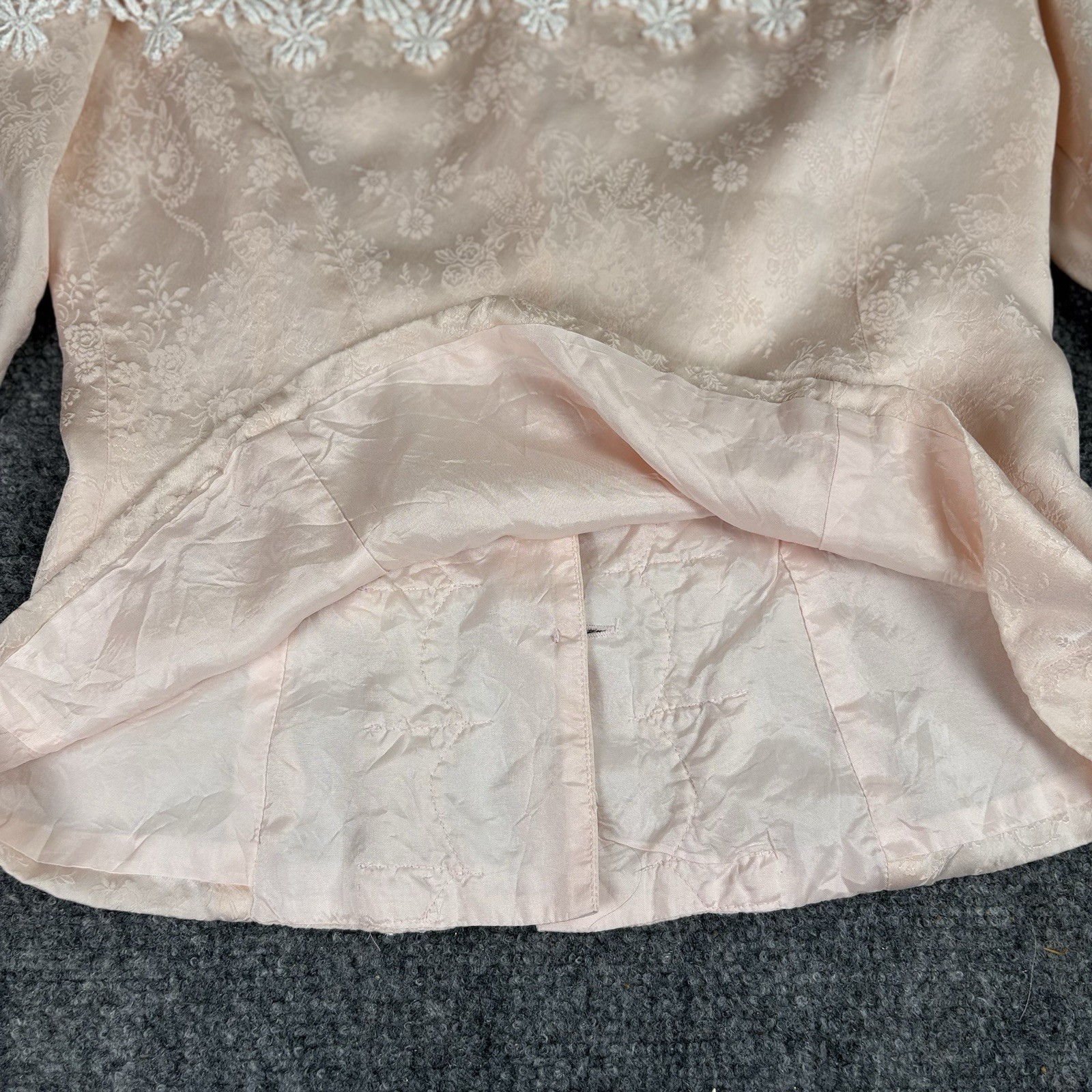 VTG 80’s Jessica McClintock Blouse 8 Pink Lace Pearl Buttons Victorian Cottage