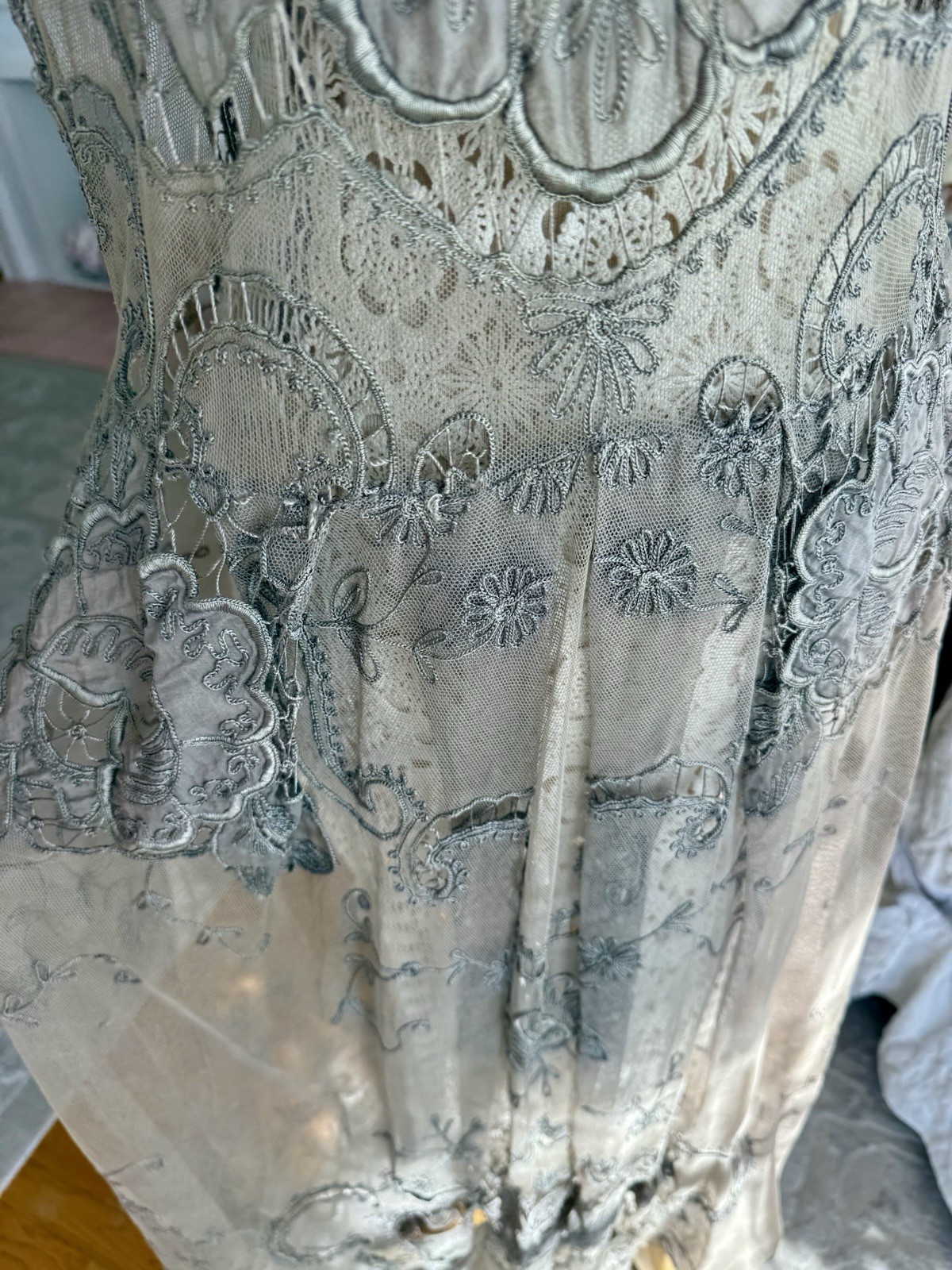 Bonnie Strauss Vintage Hand dyed lace Long Duster