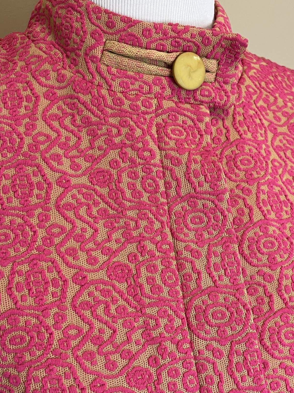 Vtg 60s Size 12 Mid Cent Textured Short Jacket 3/4 Mod Retro Jackie O