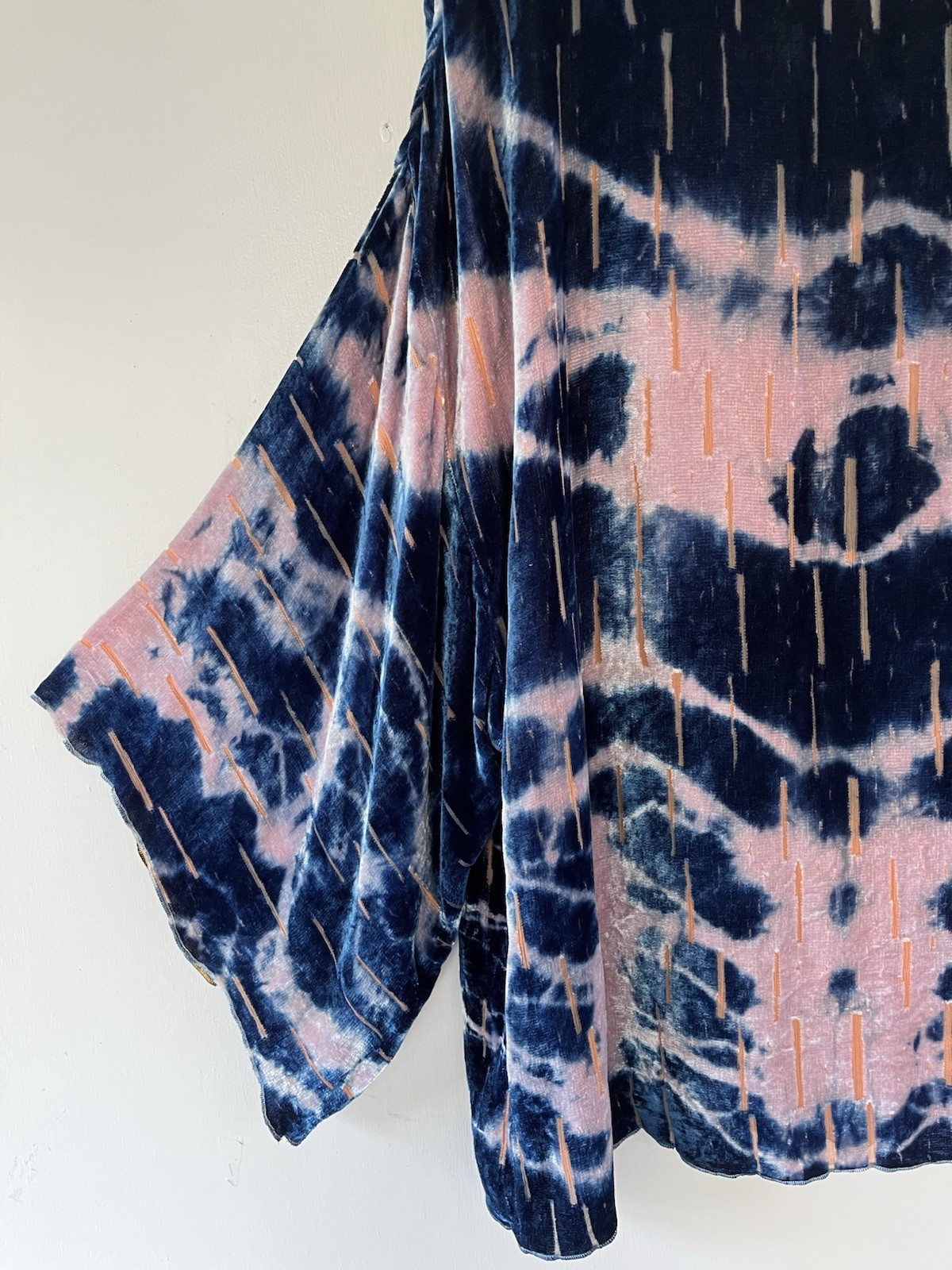 Vintage Holly Harp Shibori Over Dyed Velvet Up Cycle Top