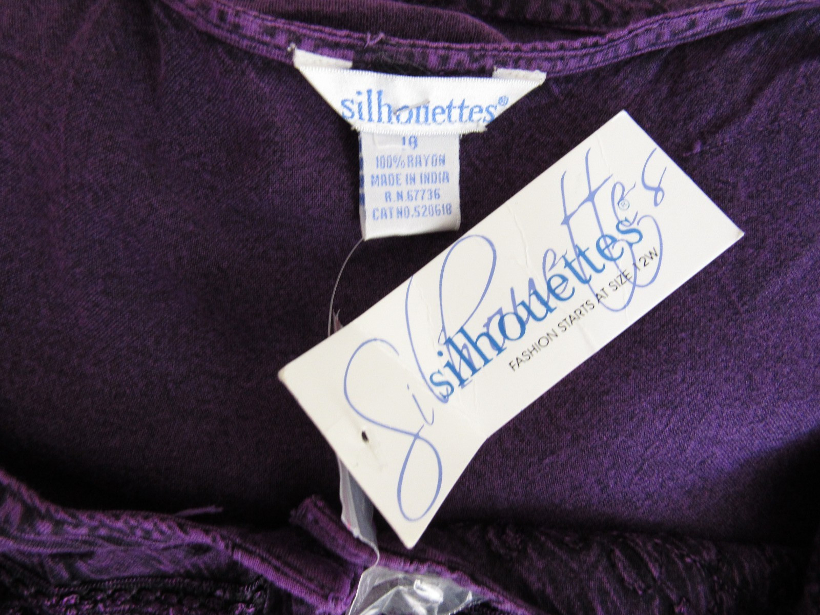 Vintage 90s Y2K NEW Dip Dye Rayon Tie Back Boho Hippie Dress 1X 2X Purple Velvet