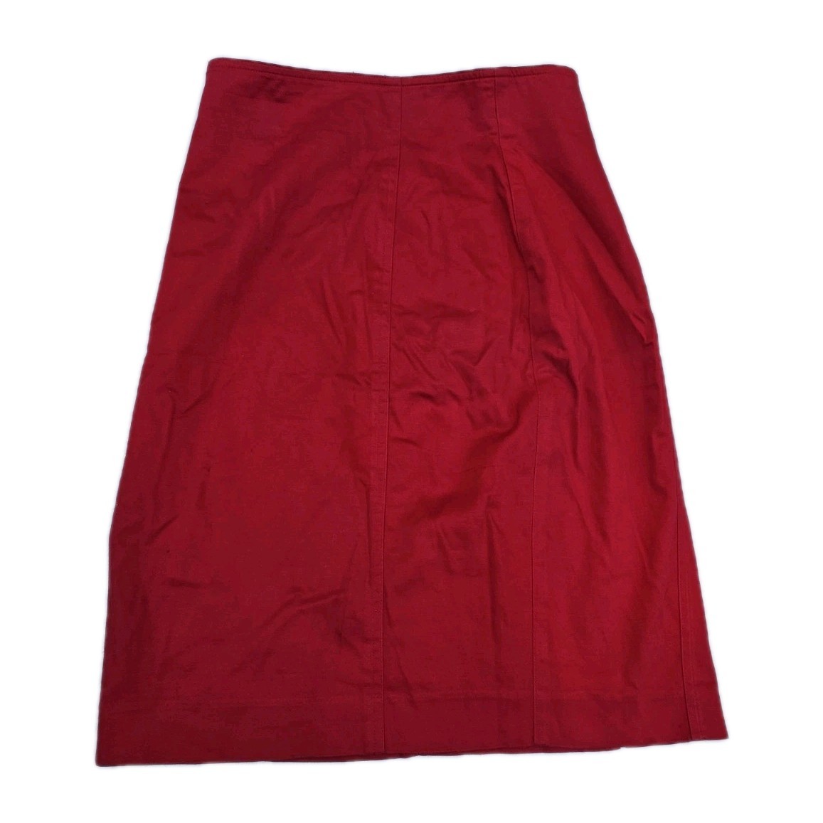 Liz Claiborne Collection Red Cotton Skirt Sz 10P Pencil High Waist Y2K Vintage