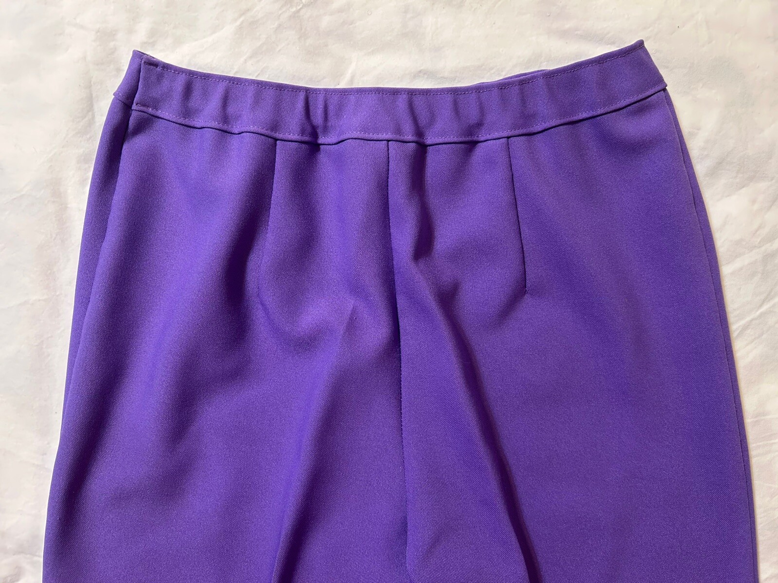 Vtg. Bend Over Pull On Pants Lot 2 Sz.12 Purple & Green