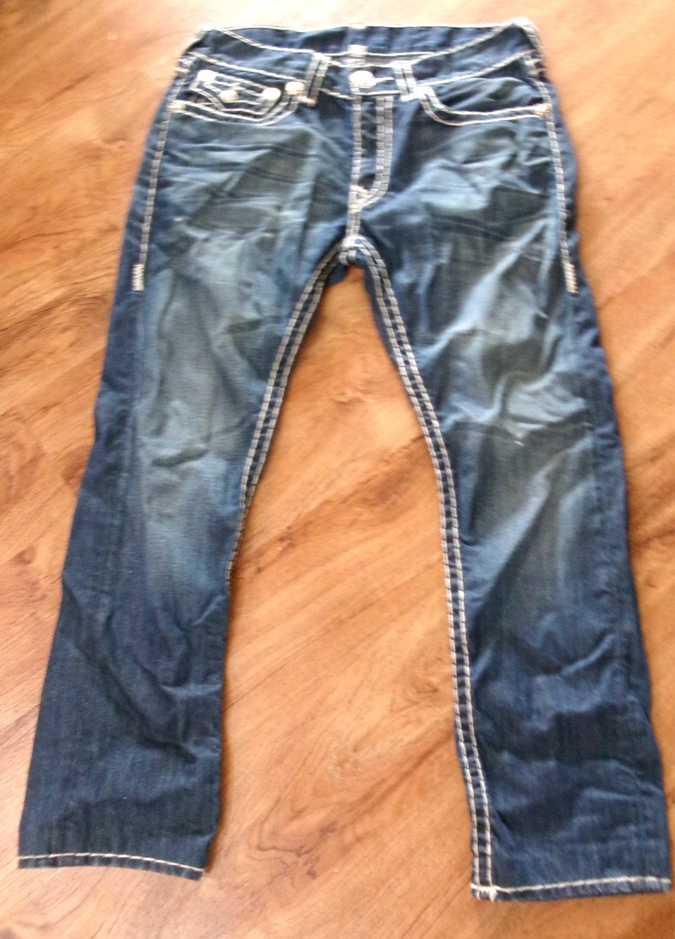 Vintage Y2K TRUE RELIGION Skinny Super T Stitch/Flap Pocket/Low Rise Jeans-Sz 33