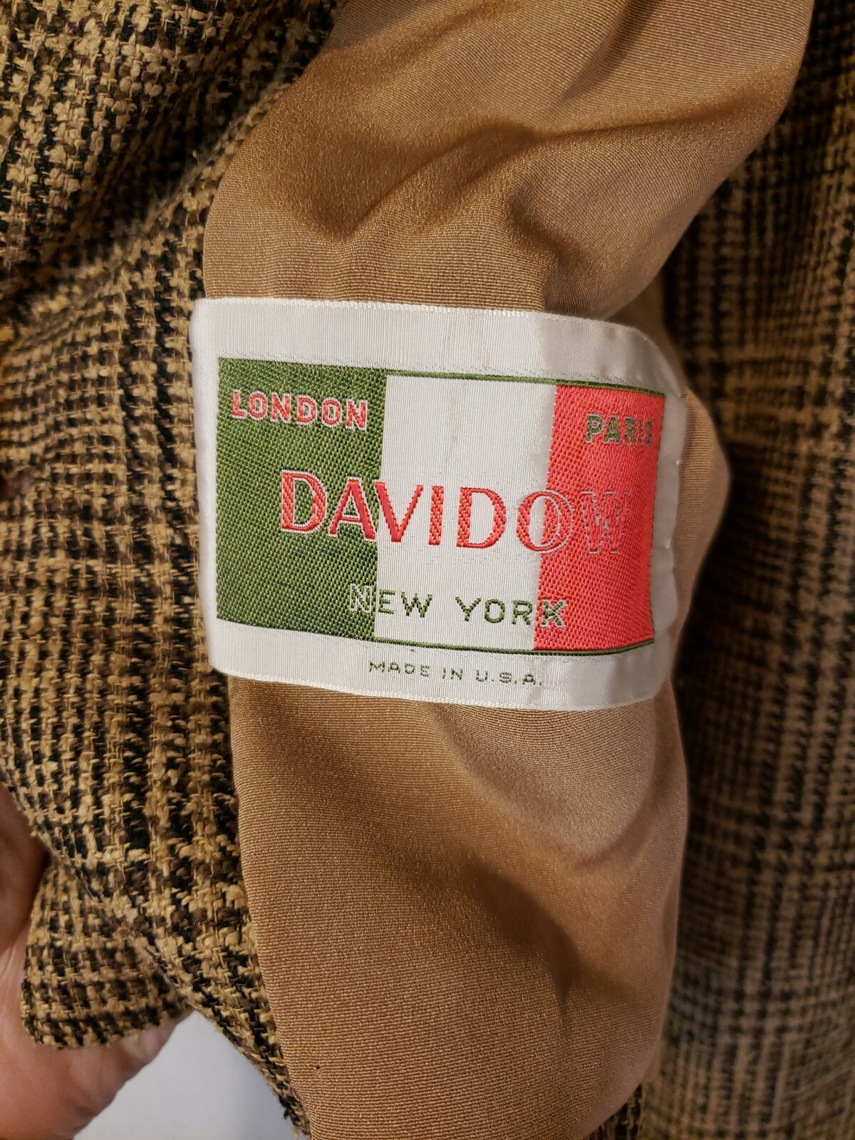 1960s Suit Dress Set / Davidow Brown Tweed Button Up Blazer and Skirt -No Size
