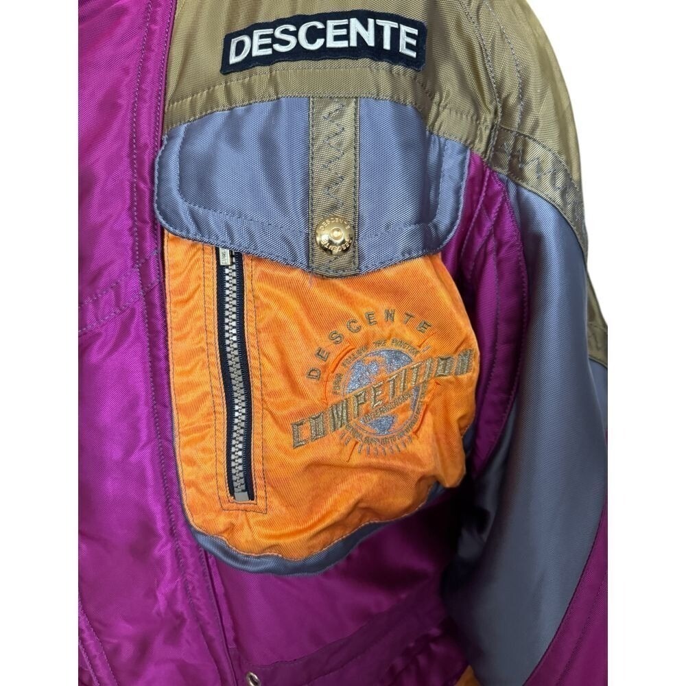 Descente Ski Jacket Women Large Multicolor Excellent Vintage Insulated Parka