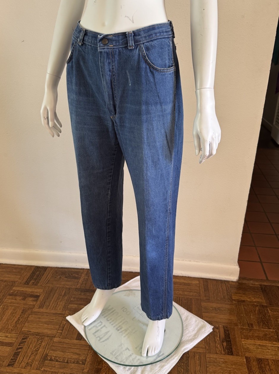 70s Vtg Jean Michele Paris Western Cowgirl Denim Jeans W 27 L 30 Embroidered