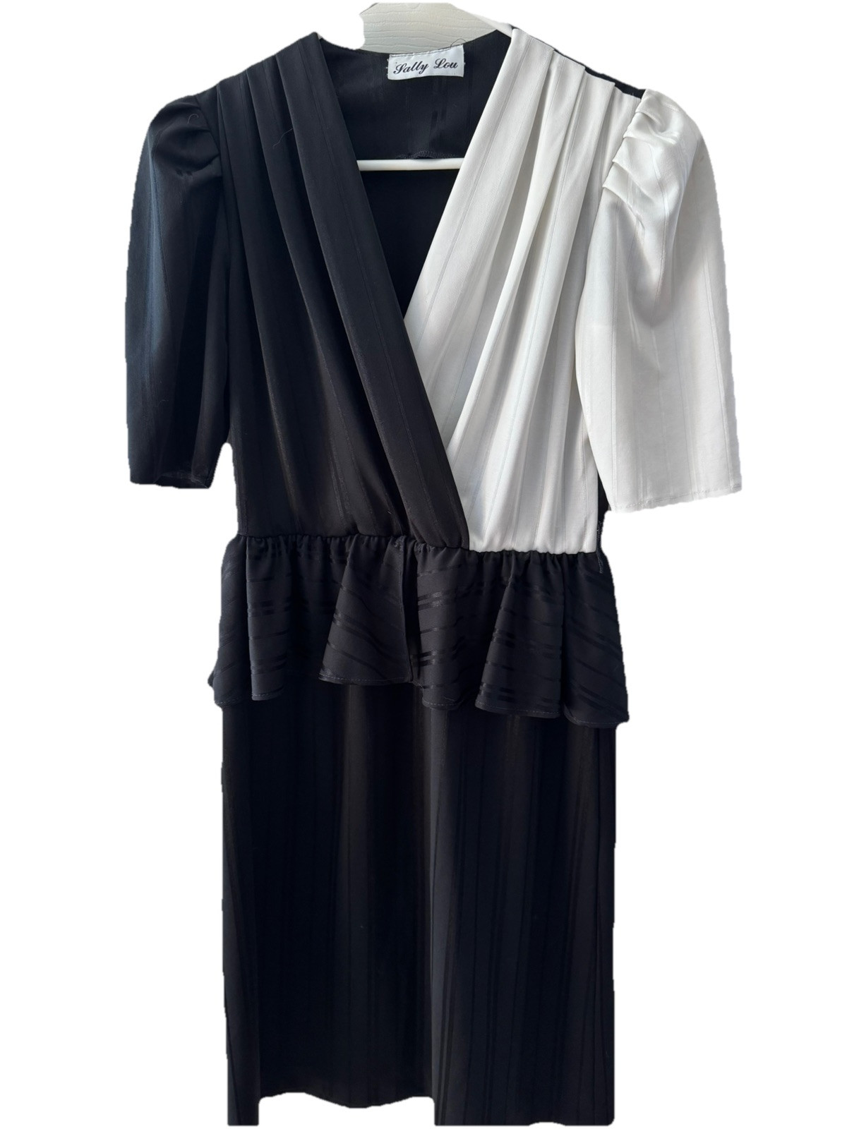 Black White Vintage Dress Sally Lou Curella Devil 1980s