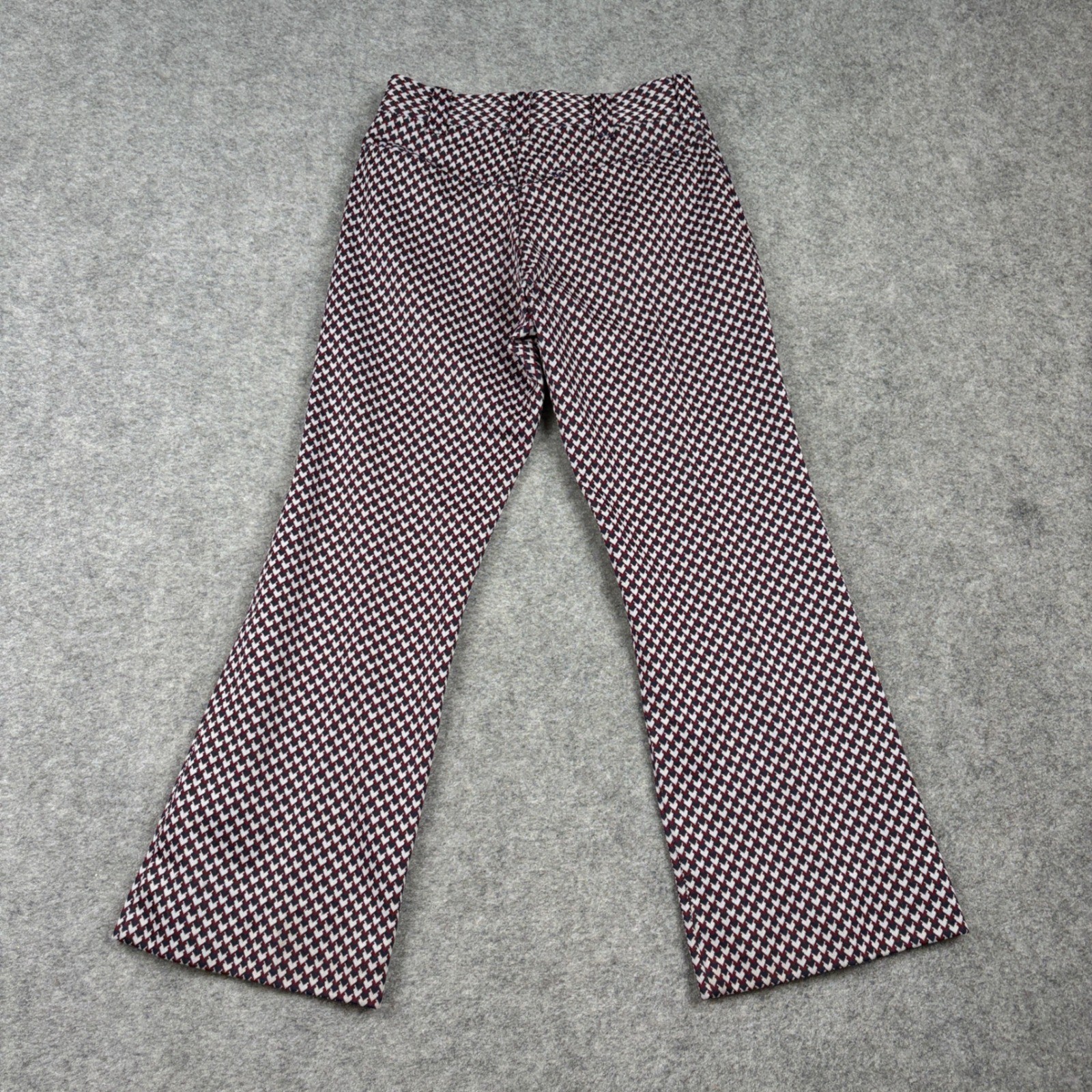 Montgomery Ward Pants Womens 24 Vintage 70s Geometric Flare Leg Red Blue White