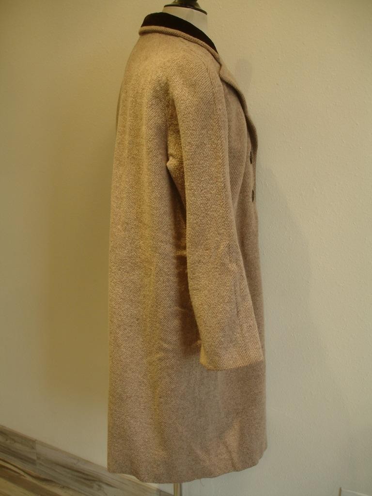 Womens L Vtg 1930’s Redfern Chesterfield Brown Tweed Coat Velvet Collar USA Made