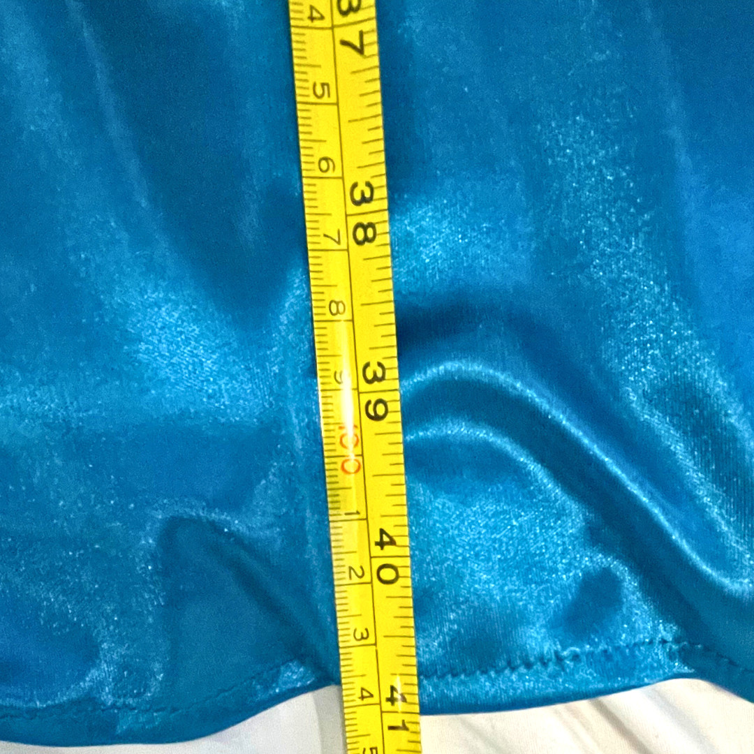Blue Satin Halter Cocktail Dress Convertible Wrap Y2K Frederick’s Hollywood S/M