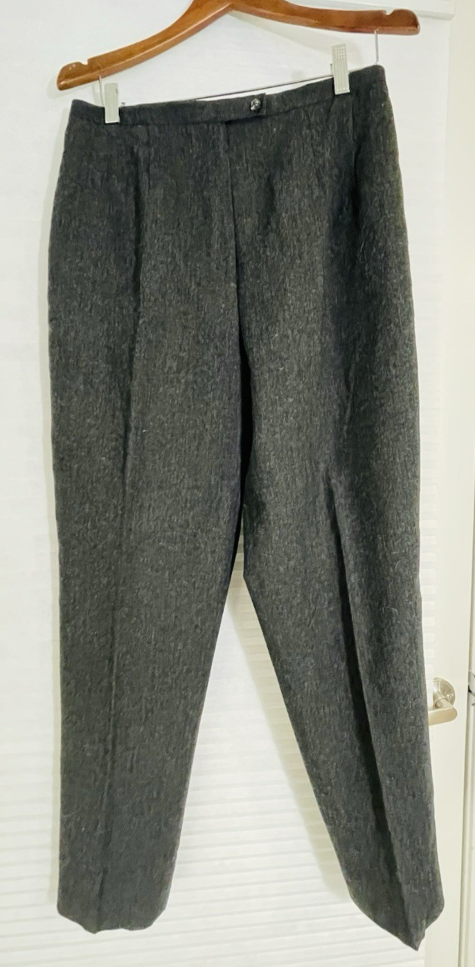 VTG Harve Benard Sport Wool Pants Womens 12 Charcoal Gray Trouser Tapered