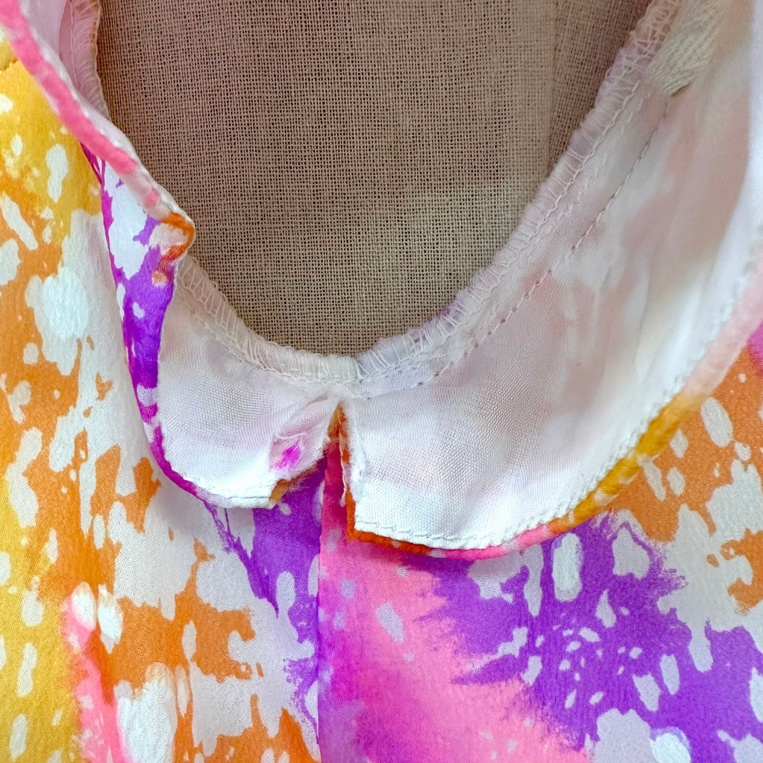 Vintage 1960s Liberty House Pink & Purple Psychedelic Watercolor Muumuu Maxi