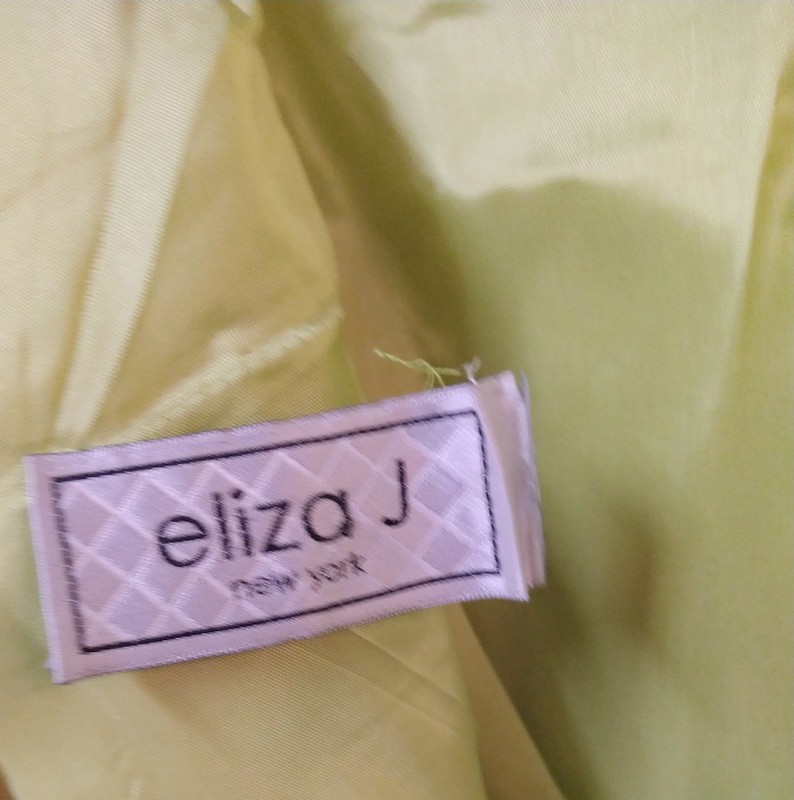 Eliza J VTG 90s 80s M/L? Citron Green Drop Waist Cocktain Party Dress