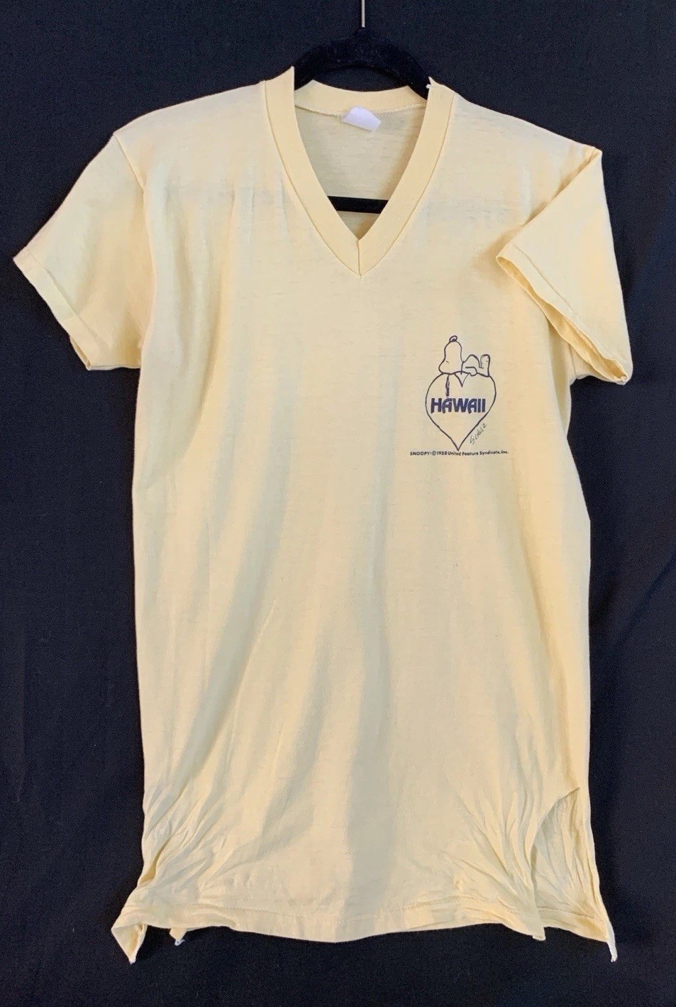 Vintage 1958 Women’s Snoopy Heart Hawaii T-shirt With Side Ties – cotton – S/M