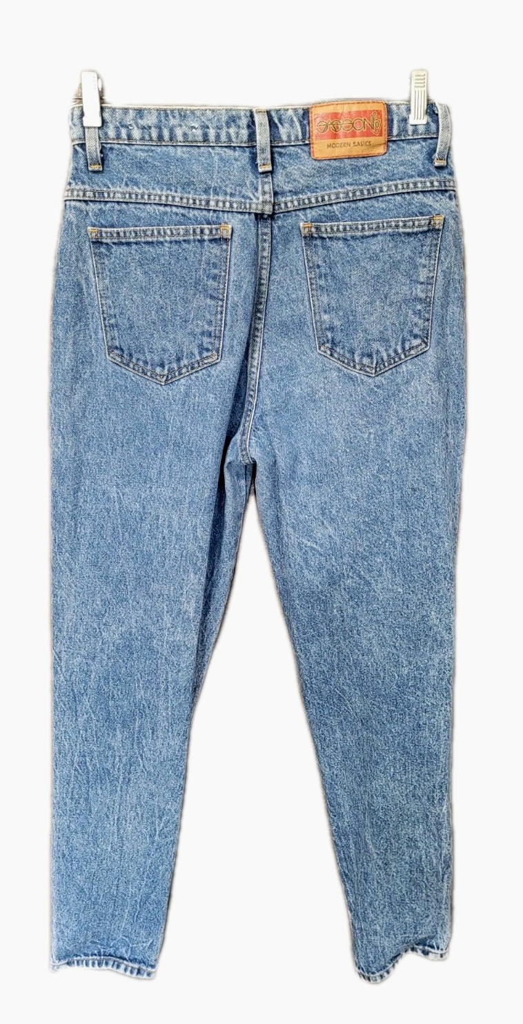 Vintage 80s 90s Streetwear Womens Acid Wash Relaxed Tapered Leg Denim Jeans30x30