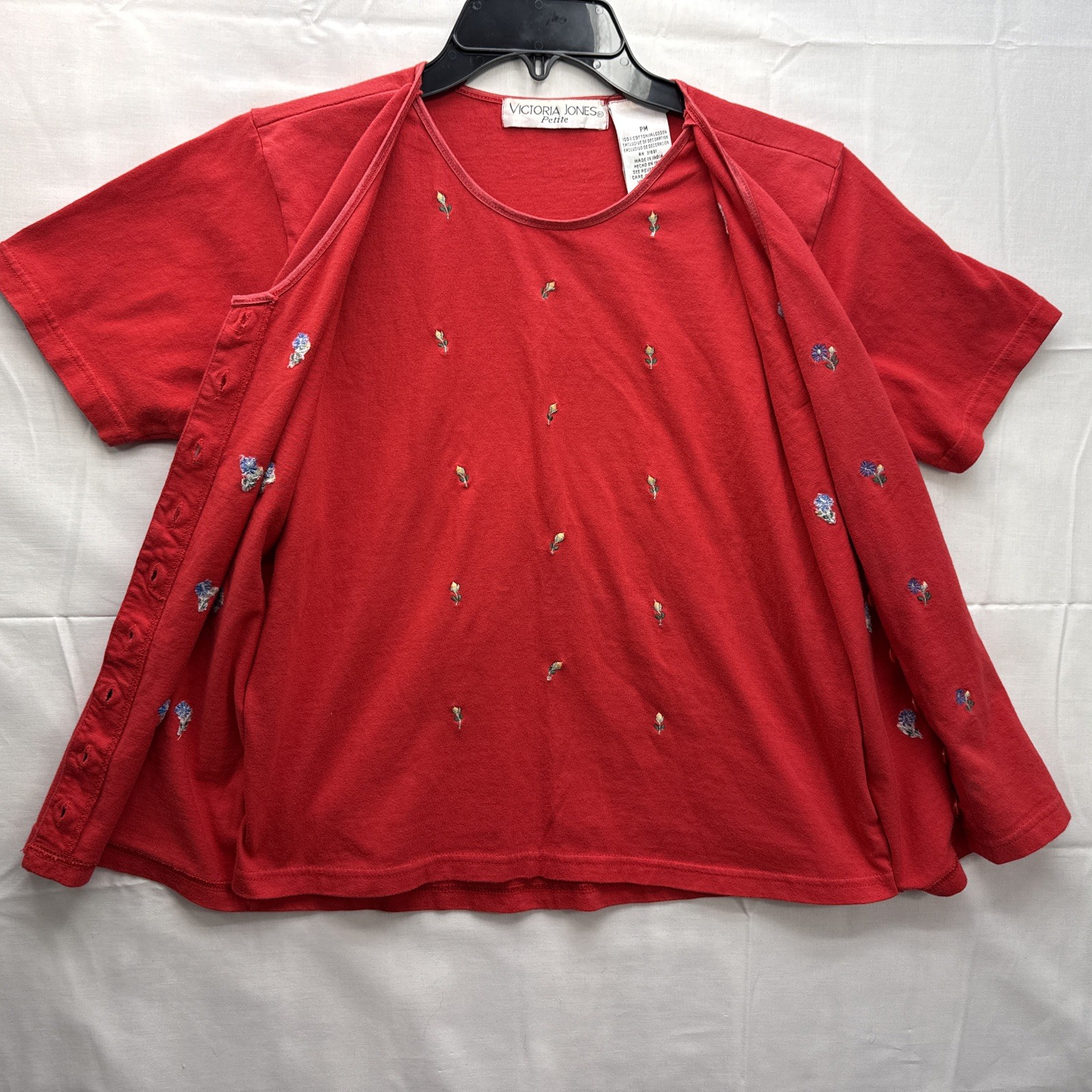 Victoria Jones VTG 90s Floral Embroidered Grandmacore Cottagecore Twinset PM
