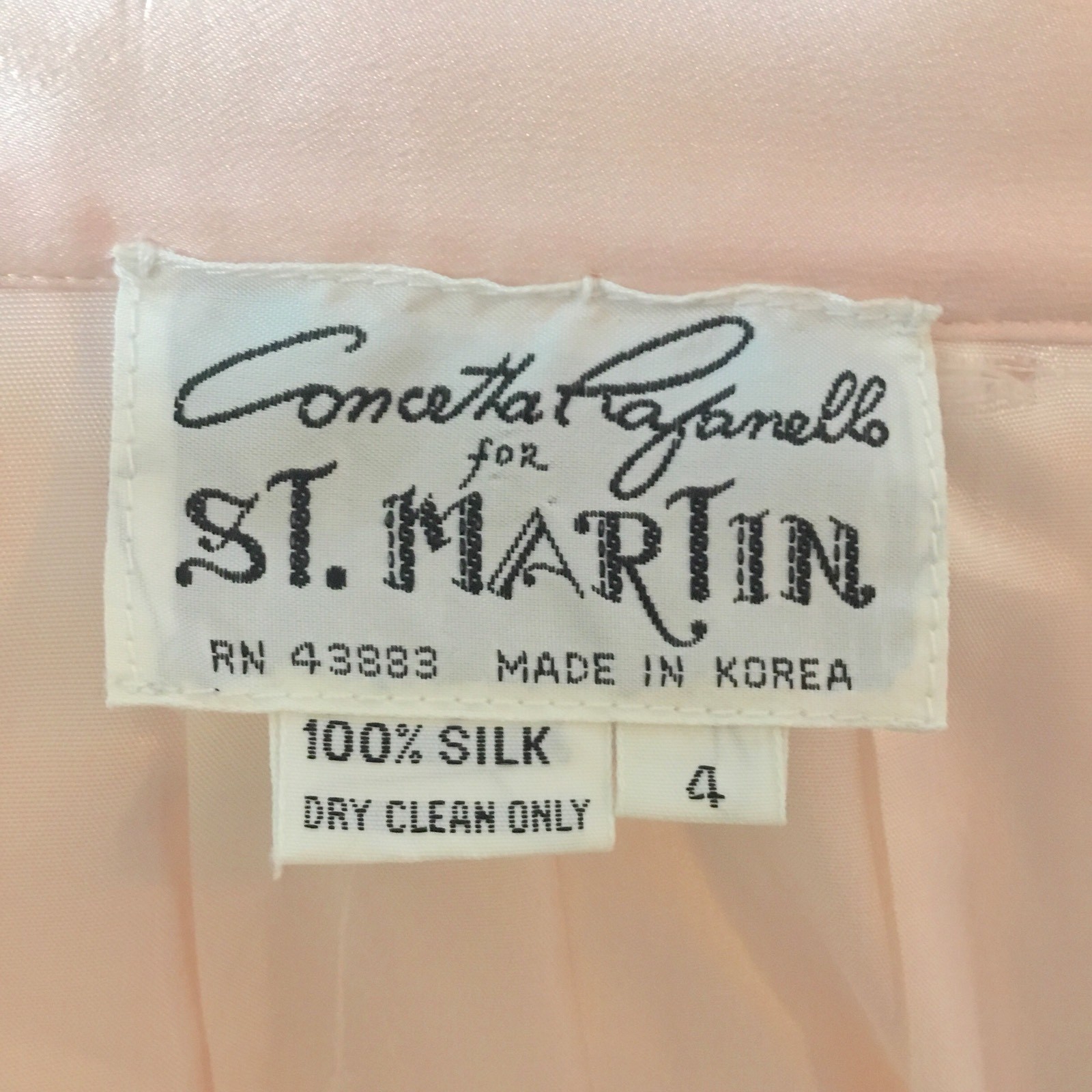 Vintage St. Martin Women’s Skirt Silk Sz 4 Pale Pink Blush Evening Long Gathered