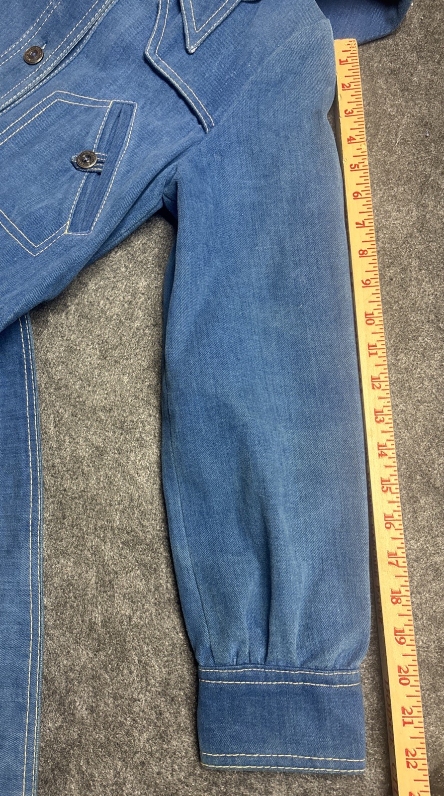 70s Brush Denim Womens Button Front Belted Jacket Blue Kemington Express