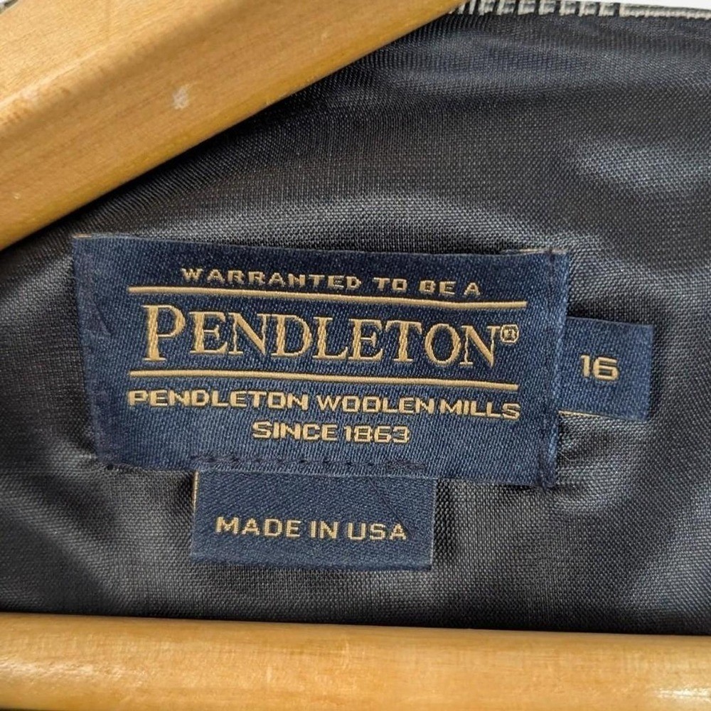 Vintage Pendleton Glen Plaid Virgin Wool Dress Size 16 USA Made