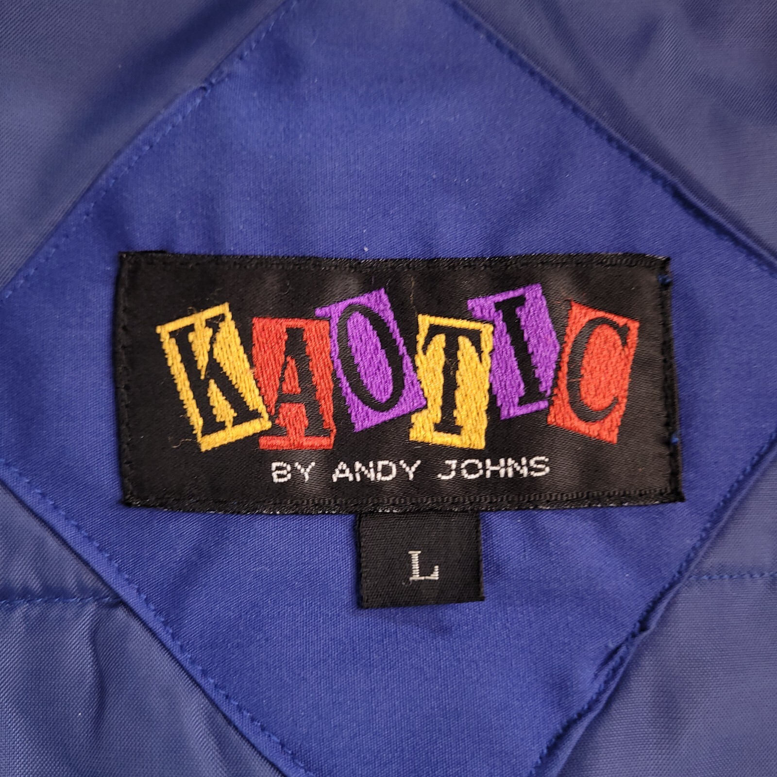 Vtg 90s Womens Kaotic by Andy Johns Large Wind Breaker Ski Puffer Jacket Coat
