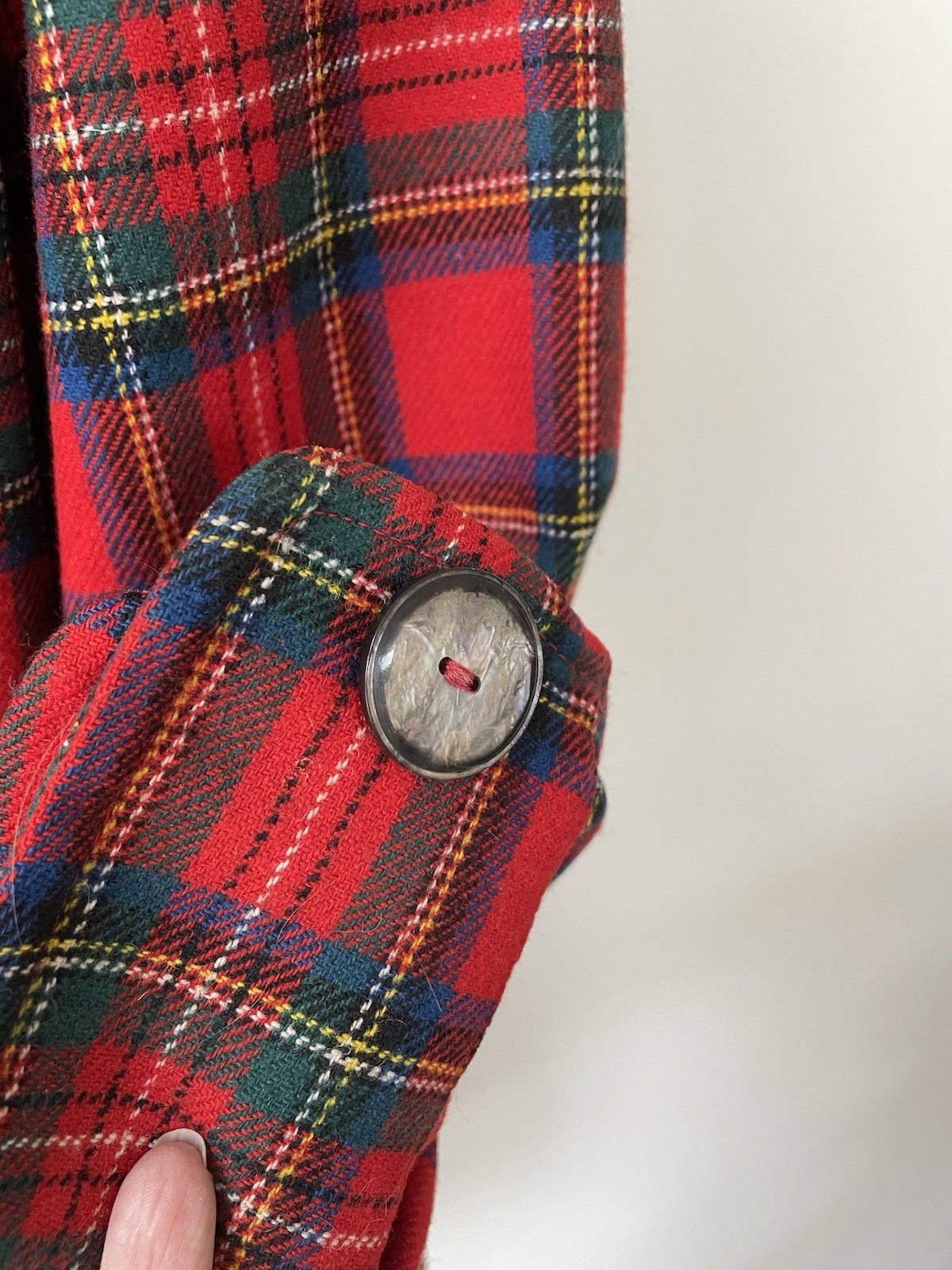 VTG 60s PENDLETON Jacket Shirt Shacket Women L 16 Wool 49er Red Tartan Plaid