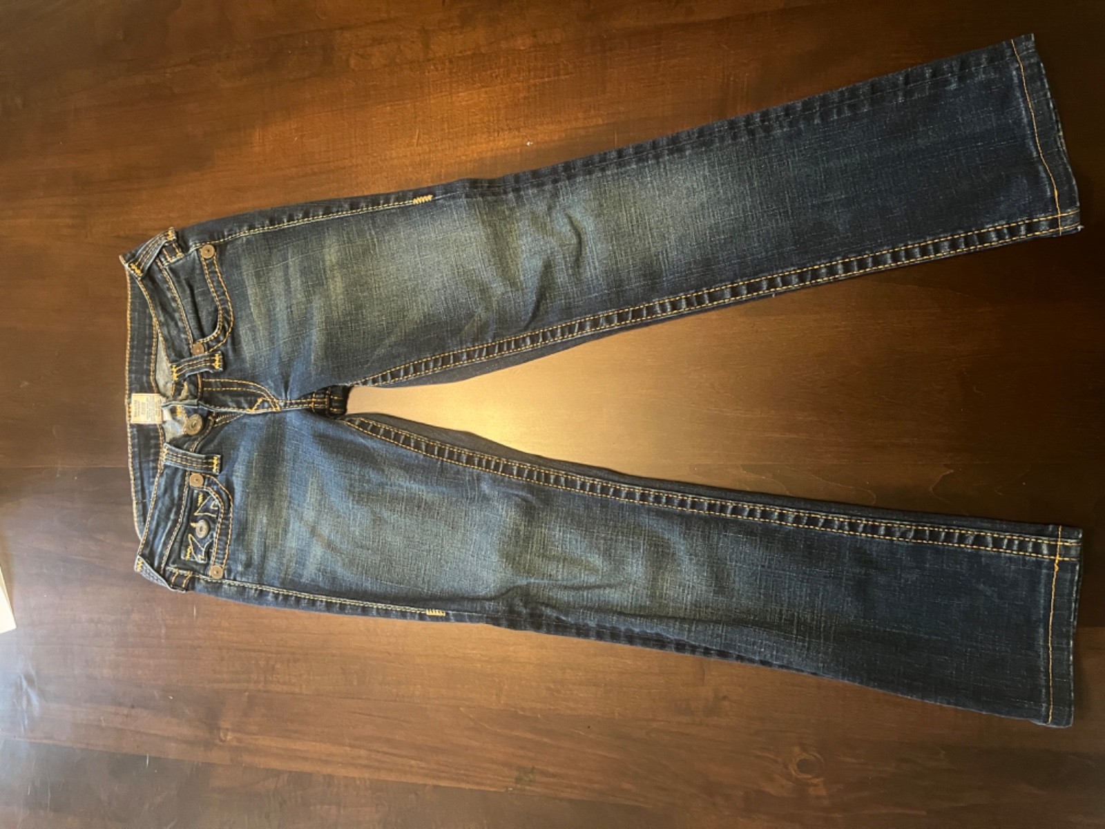 Vintage True Religion Women’s Jeans Size 28 Straight Leg Distressed Thick Stitch