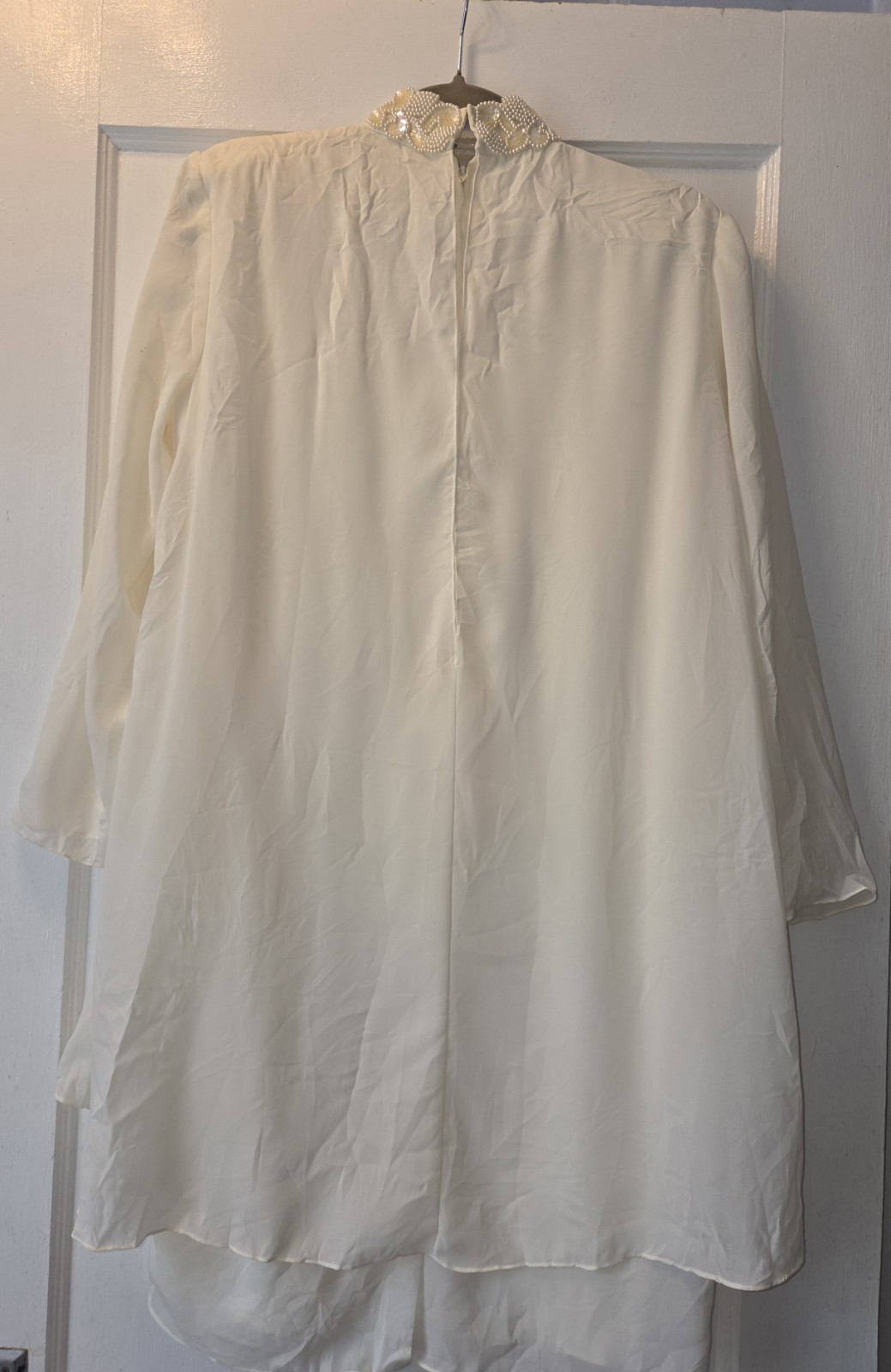 Vintage 80’s Patra Petites 6P Ivory Dress Beaded Gown Wedding Evening Event