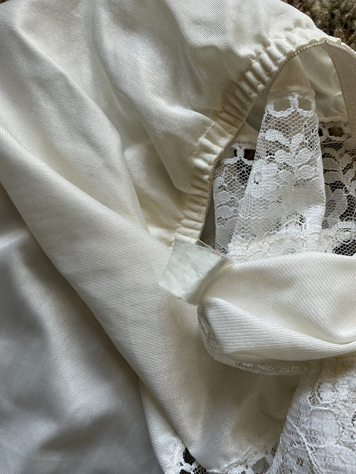 Vintage Mardor White Sz Medium 6 Nylon Tricot Lace Trim Slip GUC