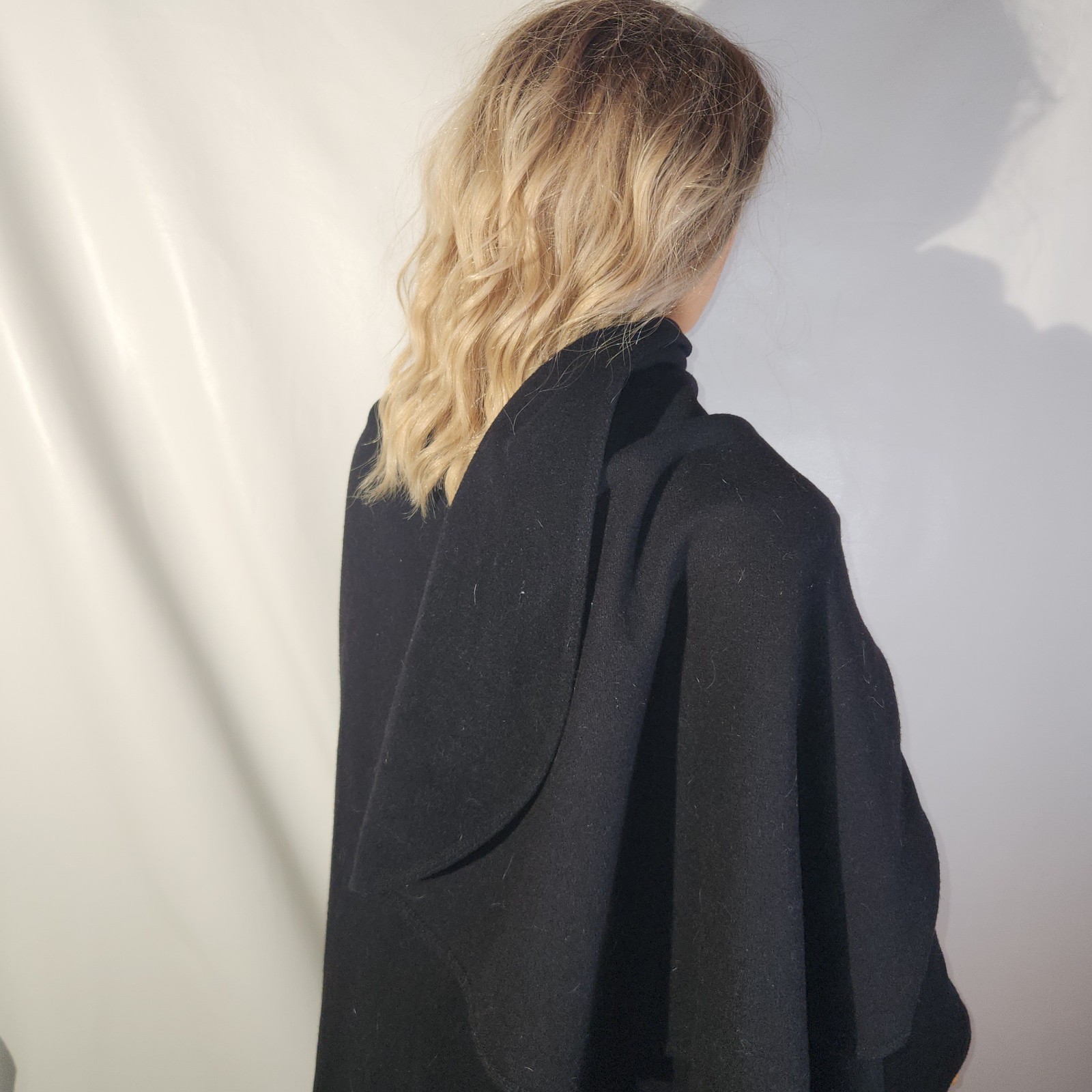 Vintage 1900s Gothic Opera Cape Goth Bat Wings Wool Cape Black One Size 68″x50″