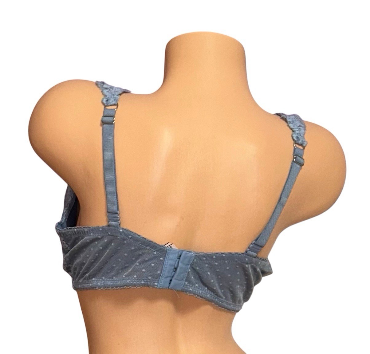 Victoria’s Secret Dream Angels Lined Demi Blue Sheer Lace Overlay Bra 38DD