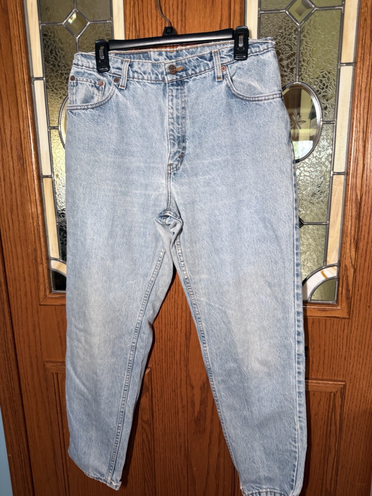 Vintage Levi’s 500 Series 550 Tapered Light Wash Blue Denim Cotton Jeans 15 MED