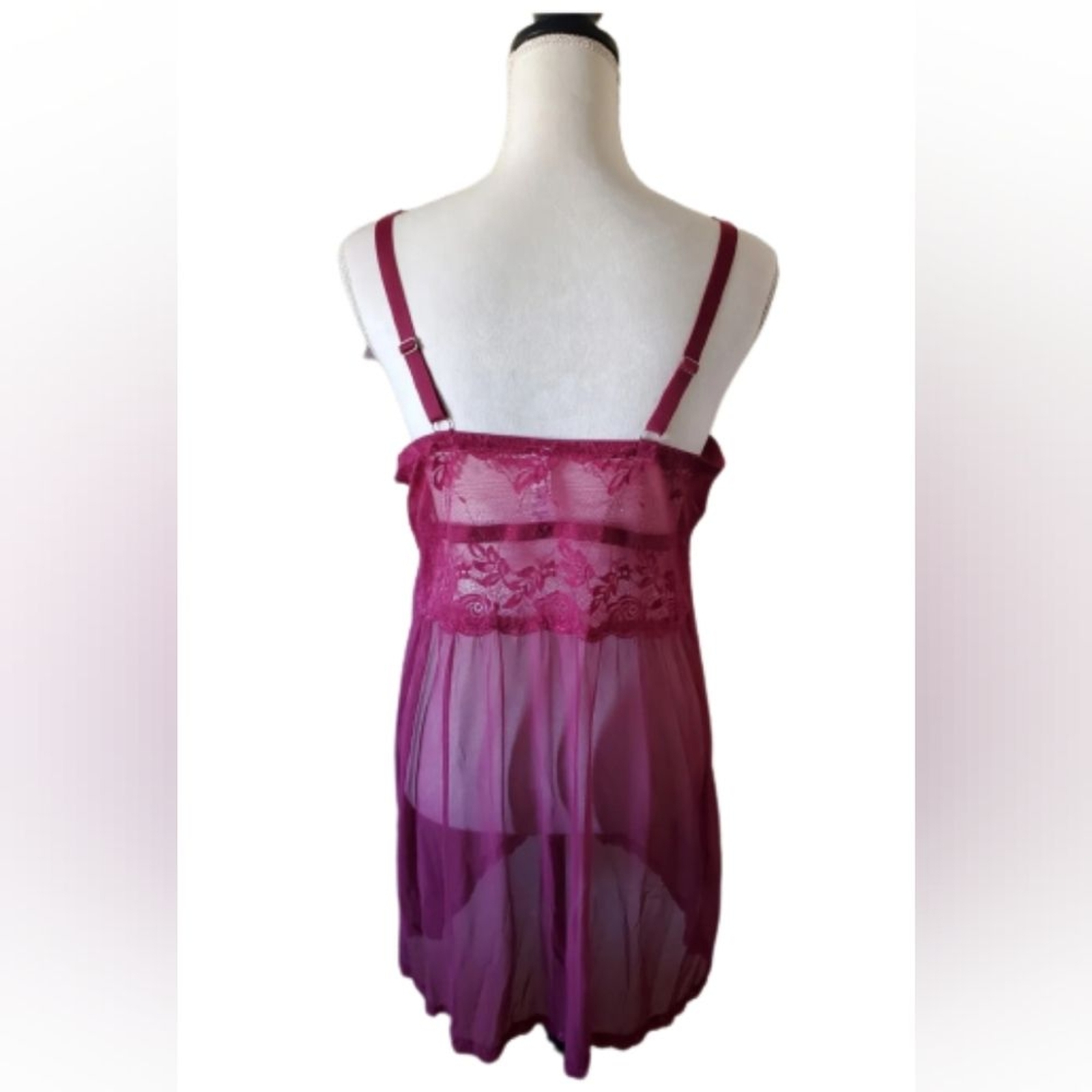 NWT French Affair Women’s Plus 3X Babydoll Set Lingerie Sheer Lace