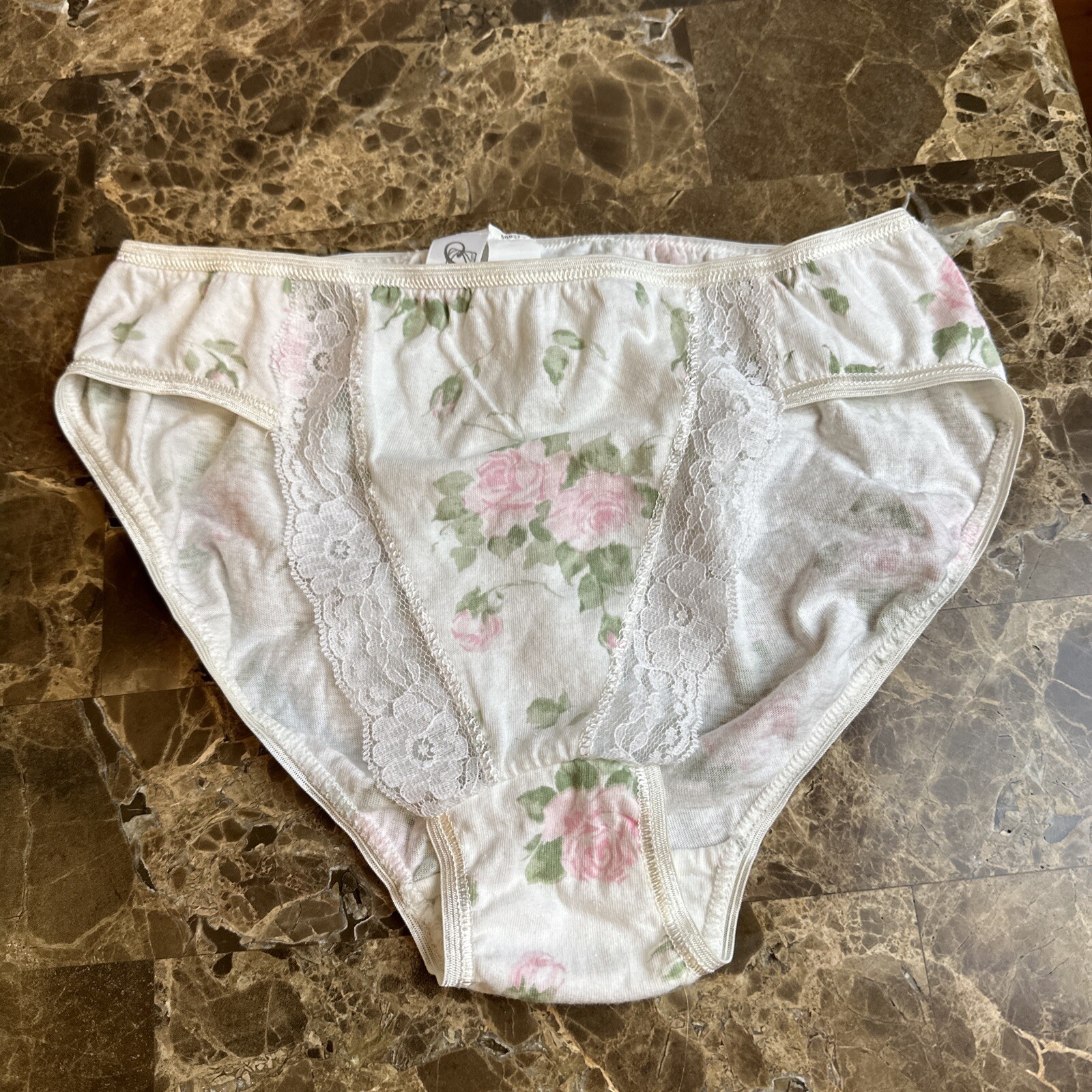 NWOT VTG 80s 90s Floral Coquette Sissy Bikini string lacy panties Kawaii Sz M!!